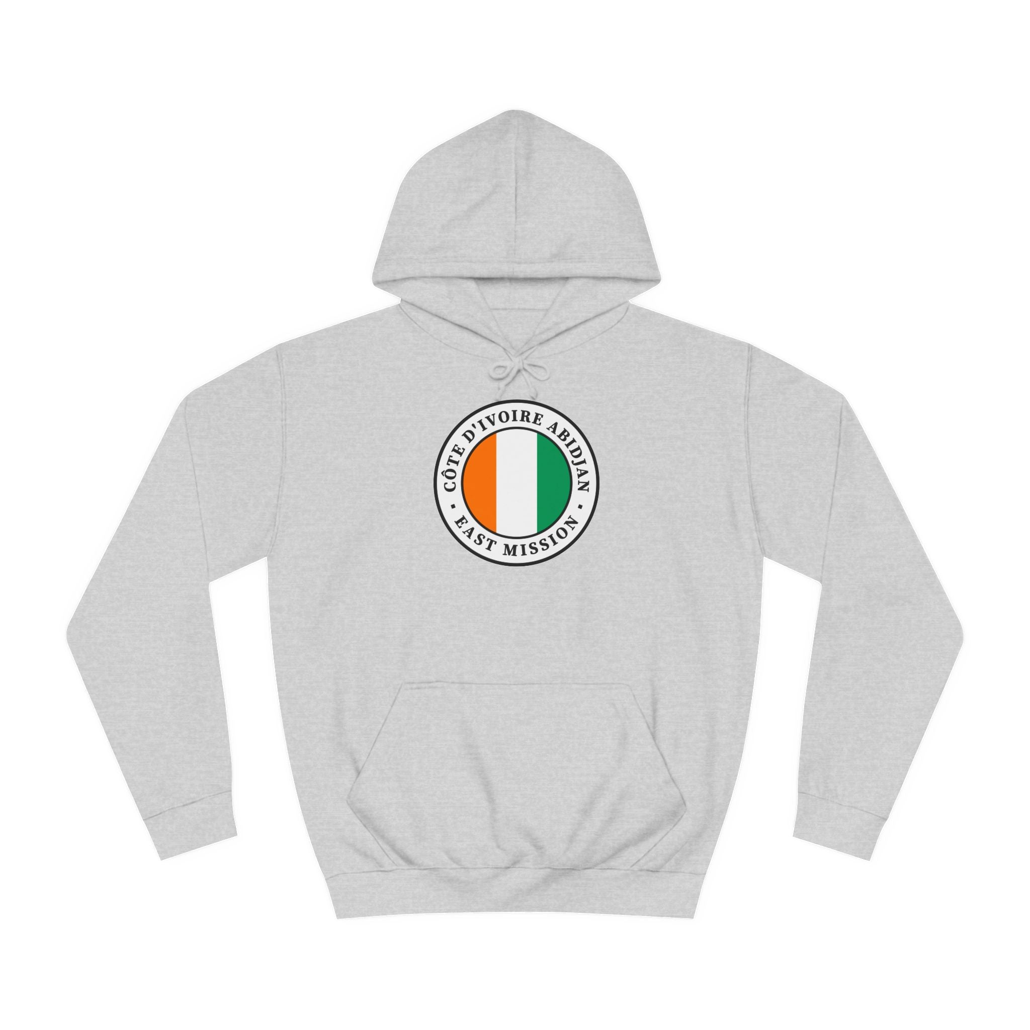 Cote d'Ivoire Abidjan East Mission Flag Logo (White Border) College Hoodie - Mission Wishlist - LDS Missionary Gift Store
