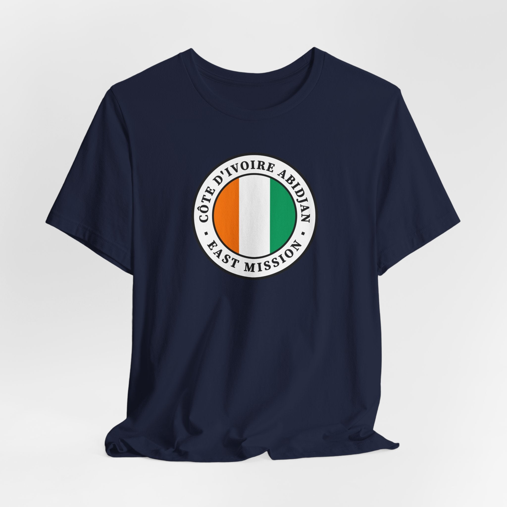 Cote d'Ivoire Abidjan East Mission Flag Logo (White Border) T-shirt - Mission Wishlist - LDS Missionary Gift Store