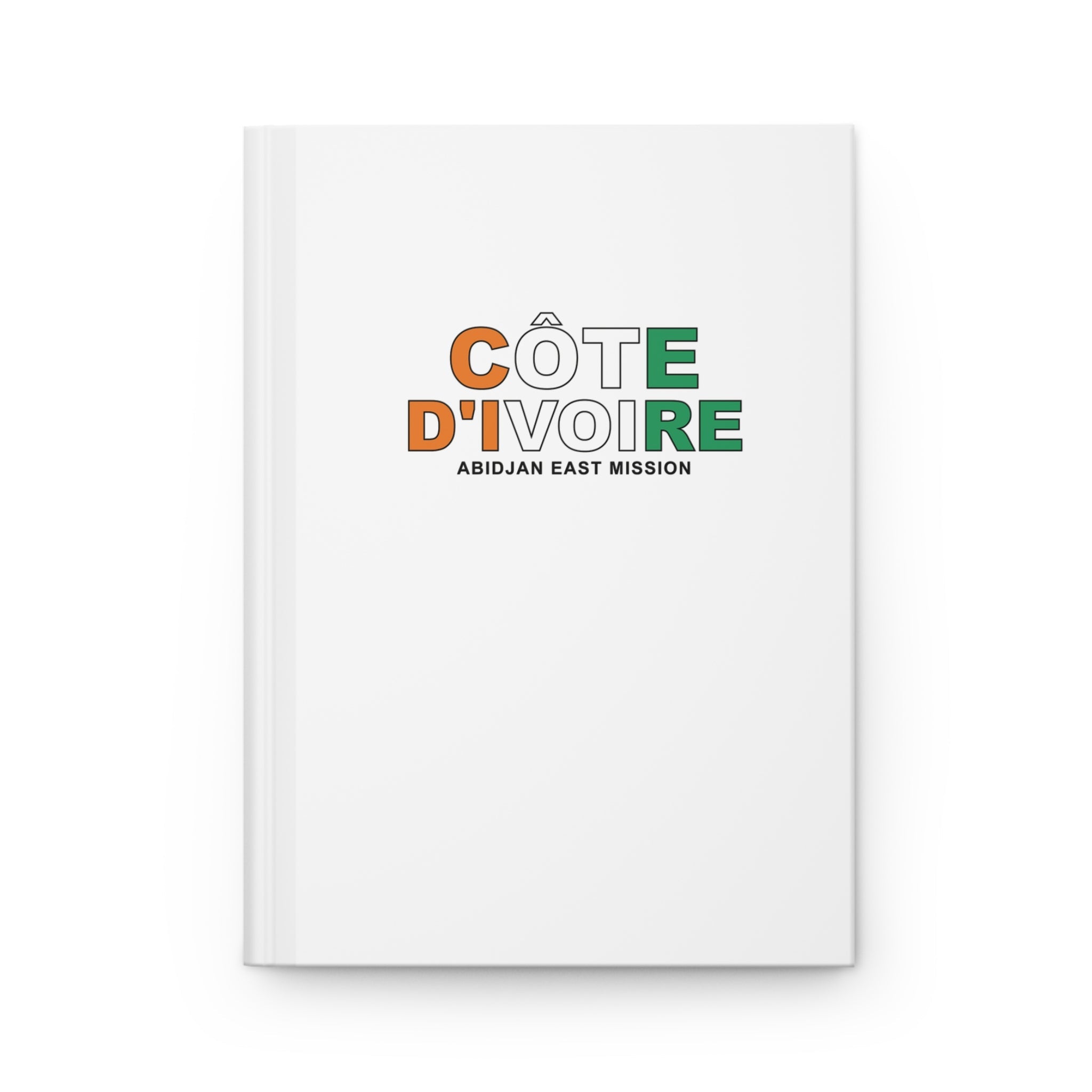 Cote d'Ivoire Abidjan East Mission Flag Title White Hardcover Journal Matte - Latter-Day Saint LDS Missionary Gift - Book of Mormon