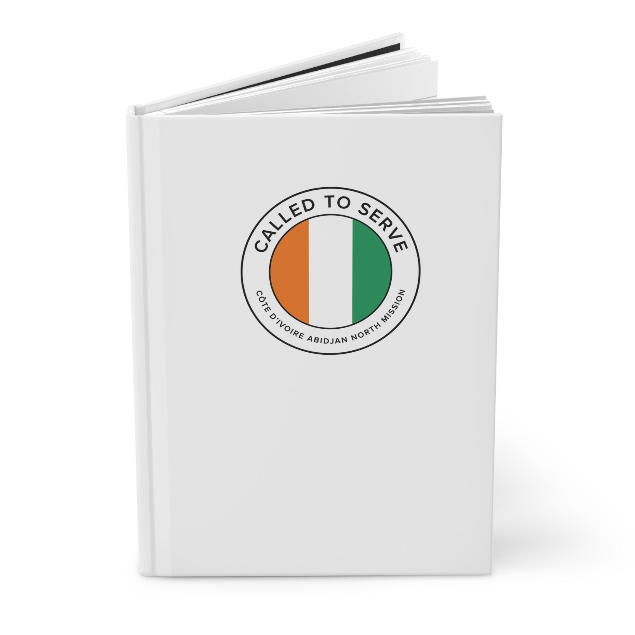 Cote d'Ivoire Abidjan North Mission Circle Flag Called to Serve White Hardcover Journal Matte - Mission Wishlist - LDS Missionary Gift Store