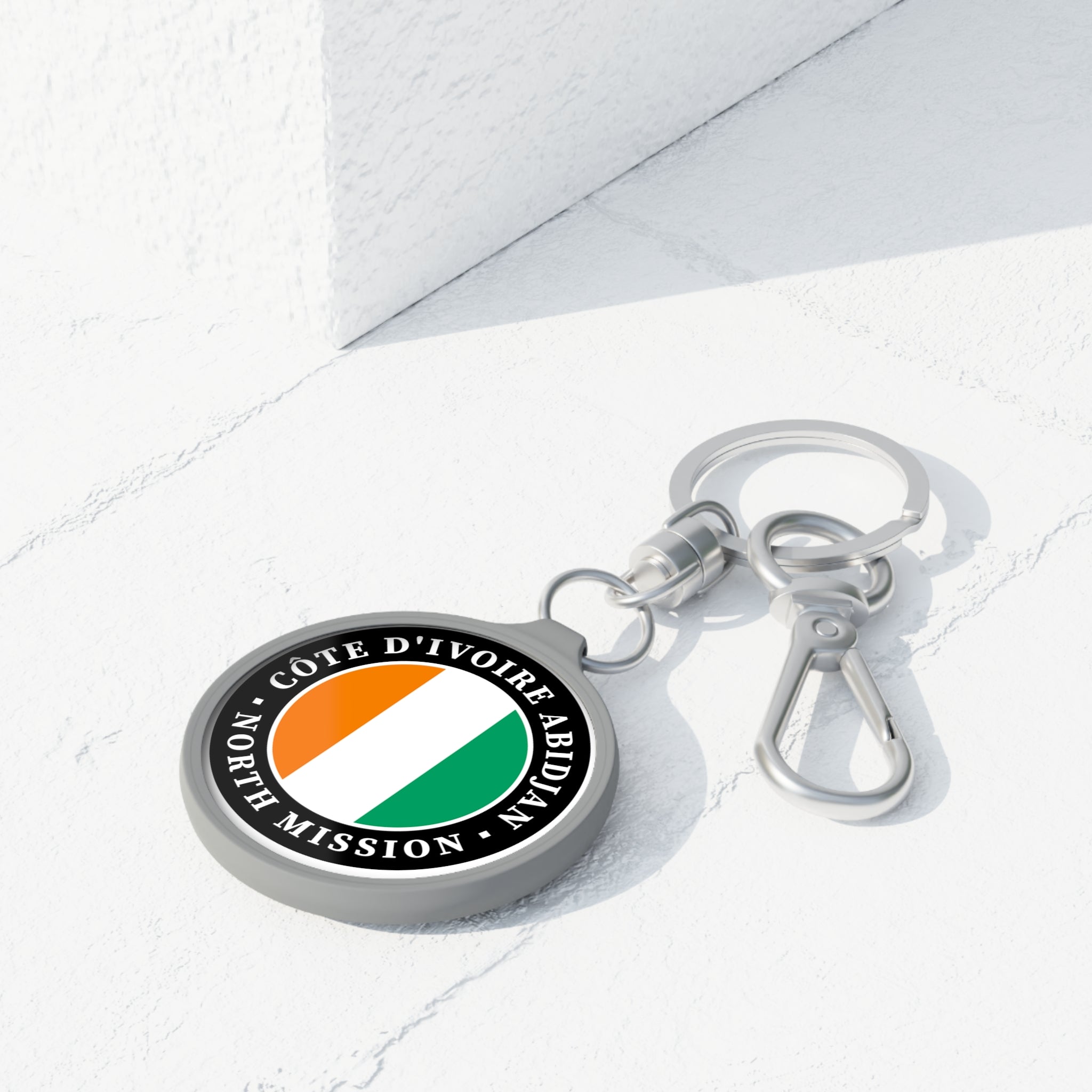 Cote d'Ivoire Abidjan North Mission Circle Flag Key Tag - Mission Wishlist - LDS Missionary Gift Store