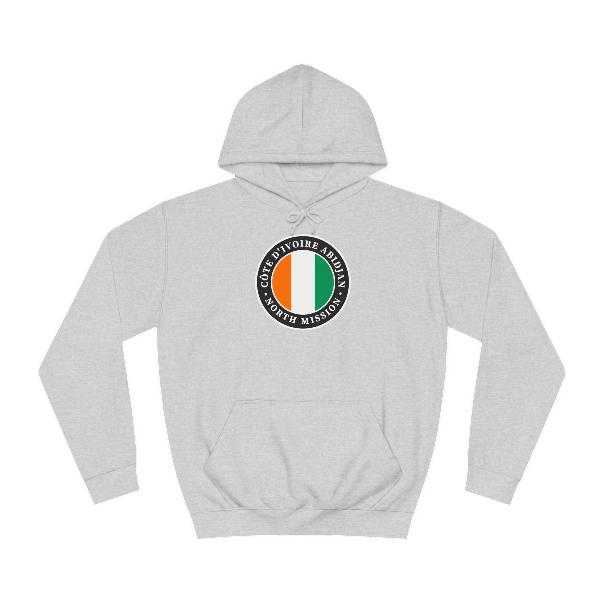 Cote d'Ivoire Abidjan North Mission Flag Logo (Black Border) College Hoodie - Mission Wishlist - LDS Missionary Gift Store