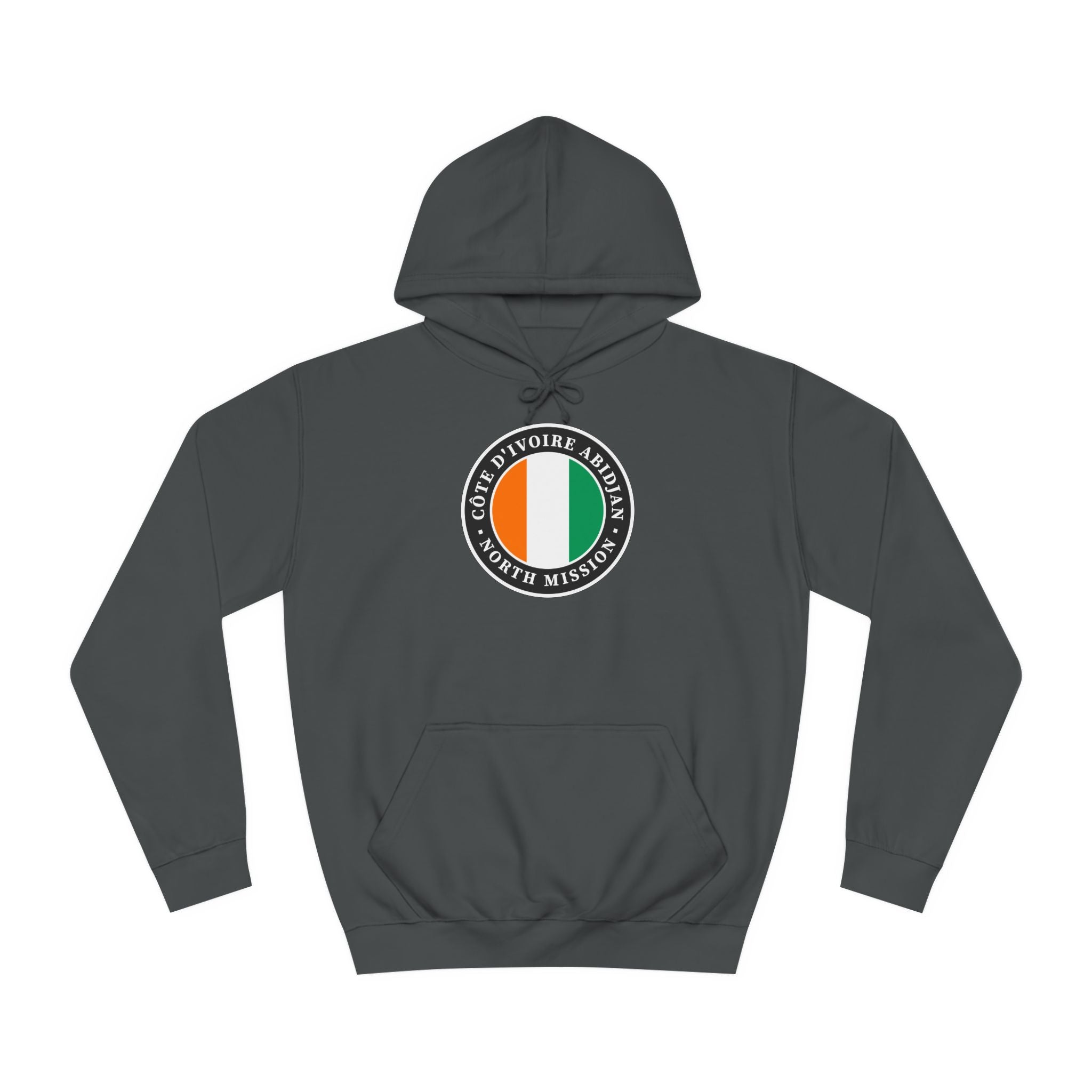 Cote d'Ivoire Abidjan North Mission Flag Logo (Black Border) College Hoodie - Mission Wishlist - LDS Missionary Gift Store