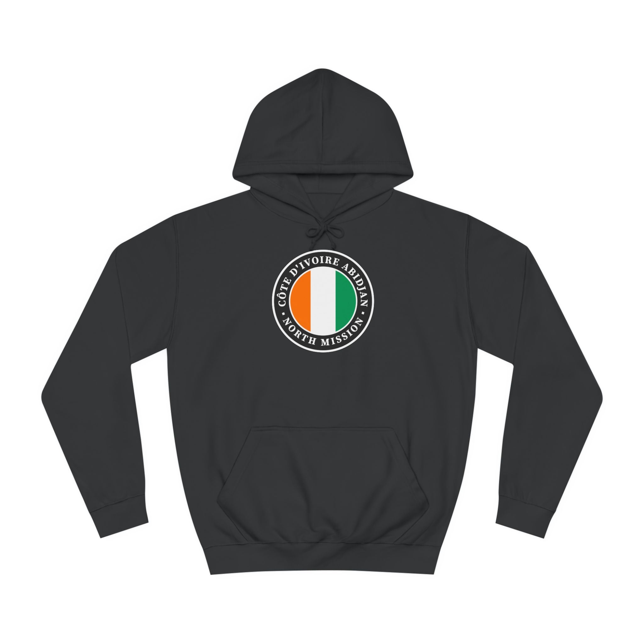 Cote d'Ivoire Abidjan North Mission Flag Logo (Black Border) College Hoodie - Mission Wishlist - LDS Missionary Gift Store