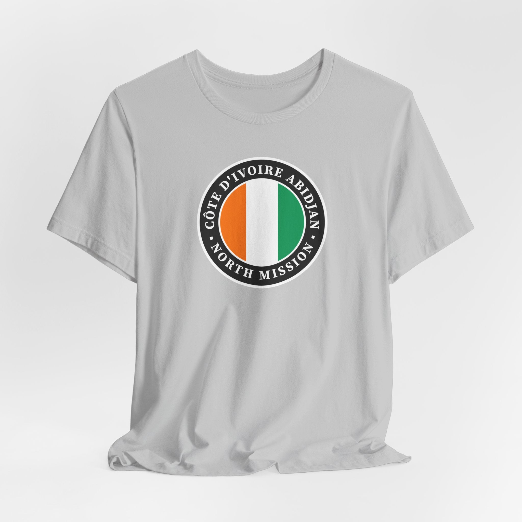 Cote d'Ivoire Abidjan North Mission Flag Logo (Black Border) T-shirt - Mission Wishlist - LDS Missionary Gift Store