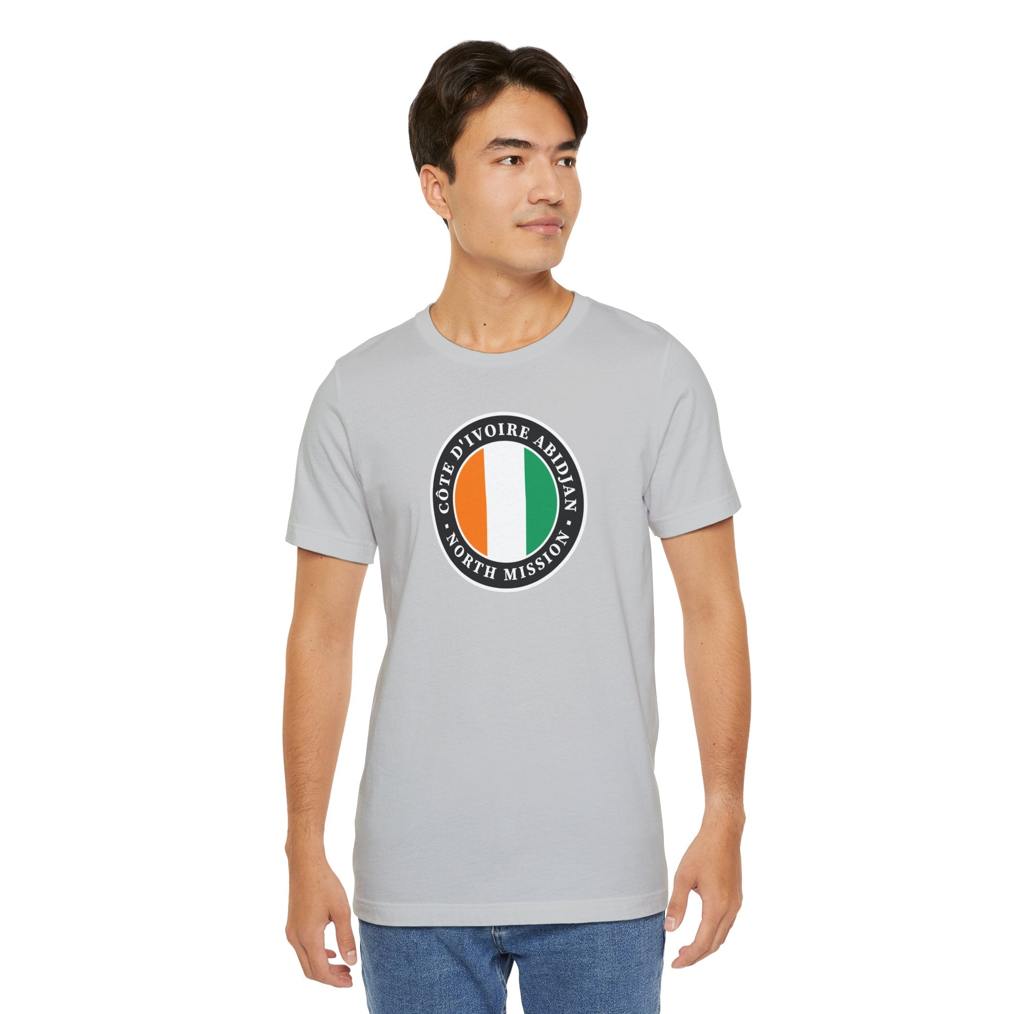 Cote d'Ivoire Abidjan North Mission Flag Logo (Black Border) T-shirt - Mission Wishlist - LDS Missionary Gift Store