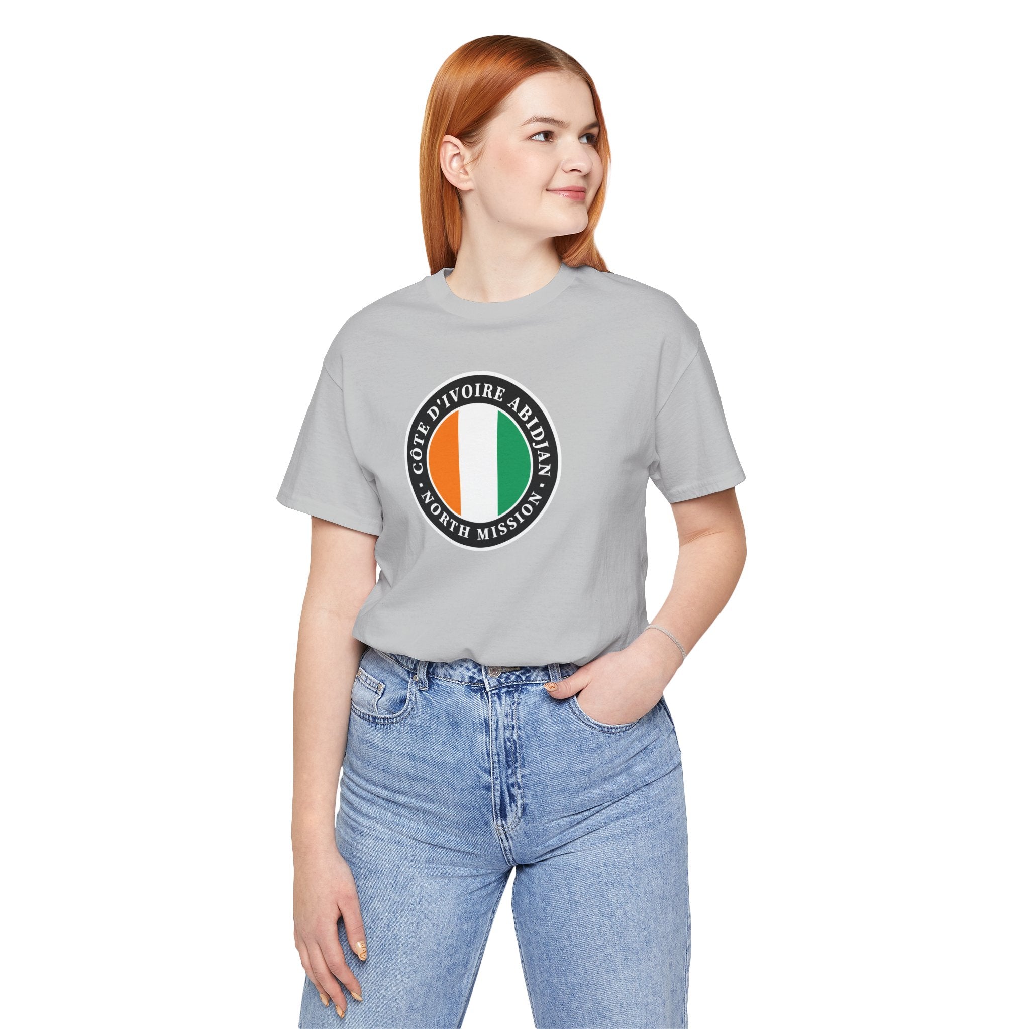 Cote d'Ivoire Abidjan North Mission Flag Logo (Black Border) T-shirt - Mission Wishlist - LDS Missionary Gift Store