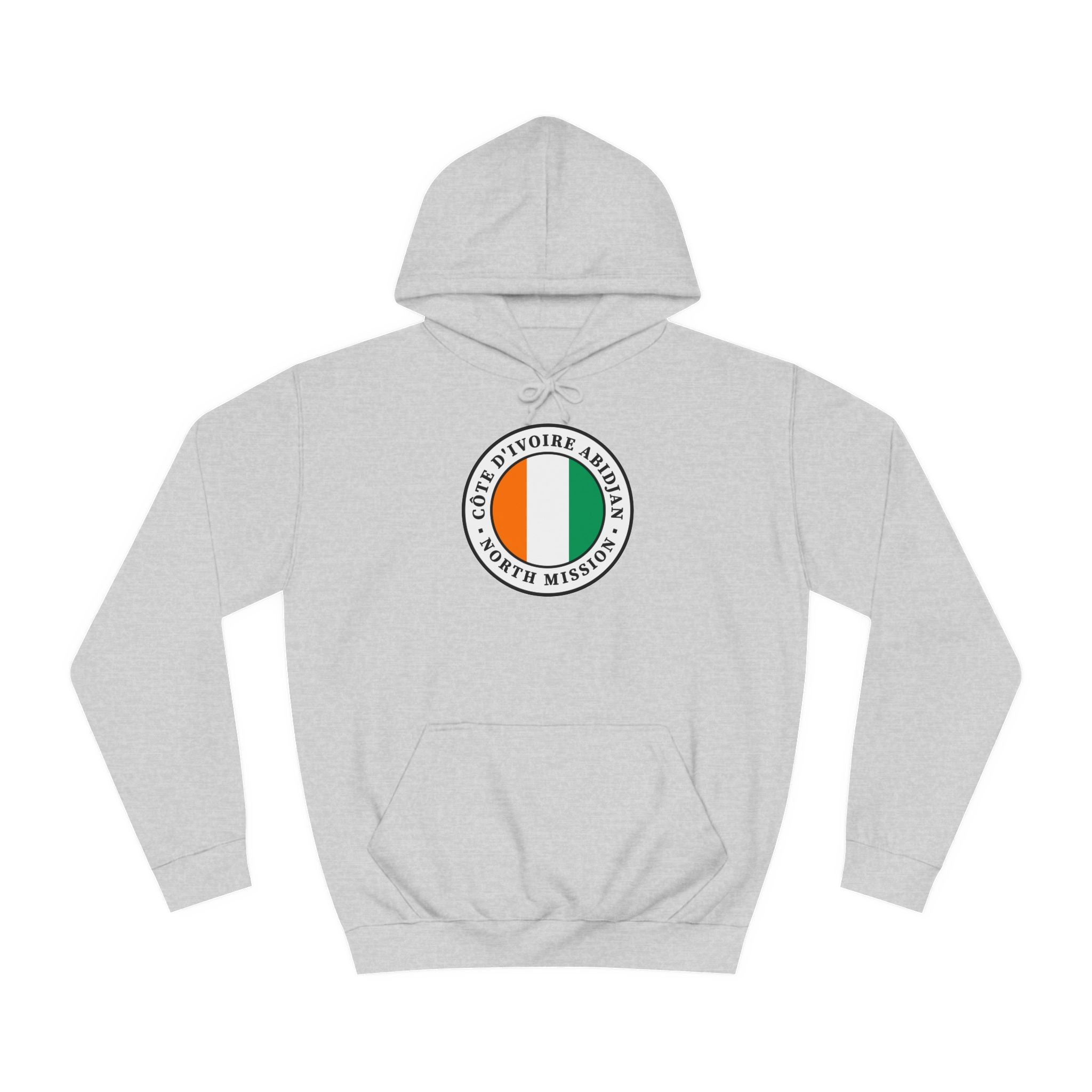 Cote d'Ivoire Abidjan North Mission Flag Logo (White Border) College Hoodie - Mission Wishlist - LDS Missionary Gift Store