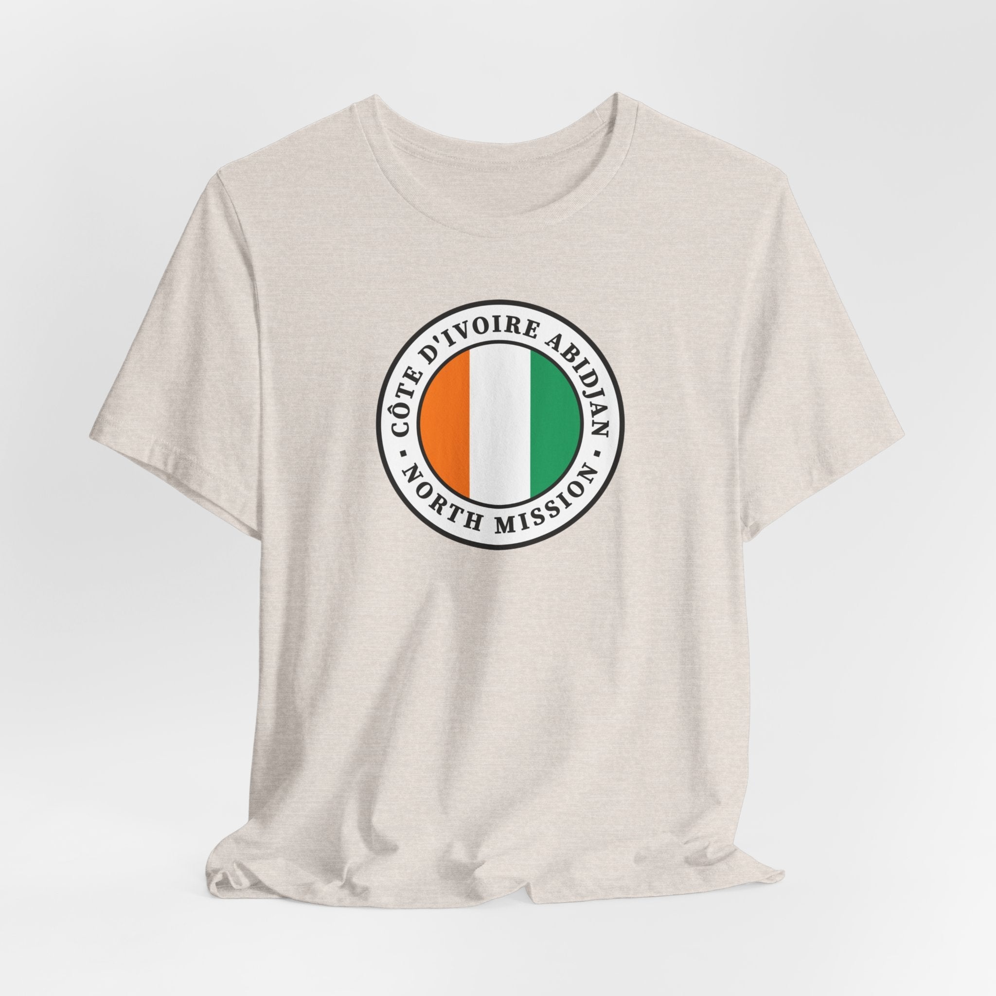 Cote d'Ivoire Abidjan North Mission Flag Logo (White Border) T-shirt - Mission Wishlist - LDS Missionary Gift Store