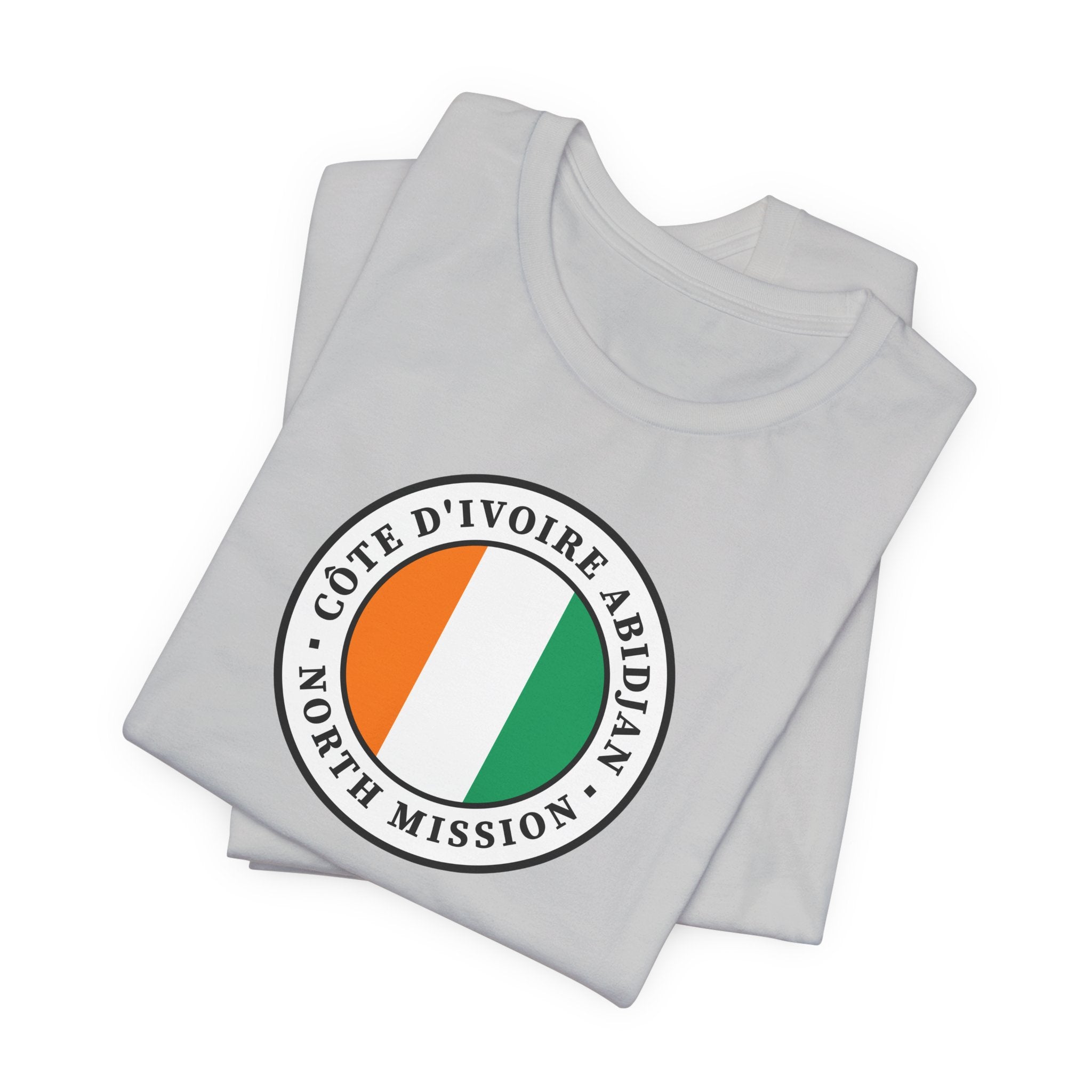 Cote d'Ivoire Abidjan North Mission Flag Logo (White Border) T-shirt - Mission Wishlist - LDS Missionary Gift Store