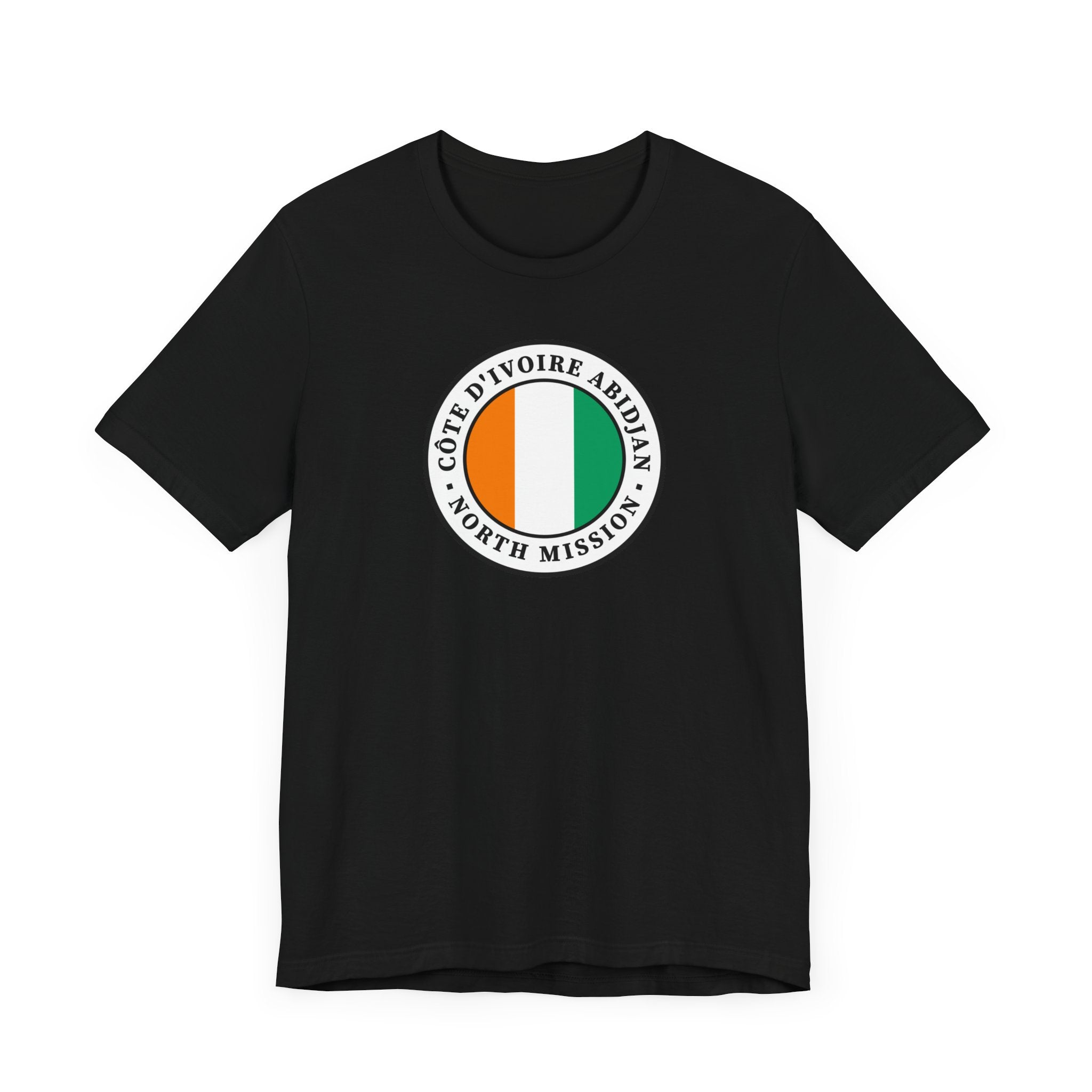 Cote d'Ivoire Abidjan North Mission Flag Logo (White Border) T-shirt - Mission Wishlist - LDS Missionary Gift Store