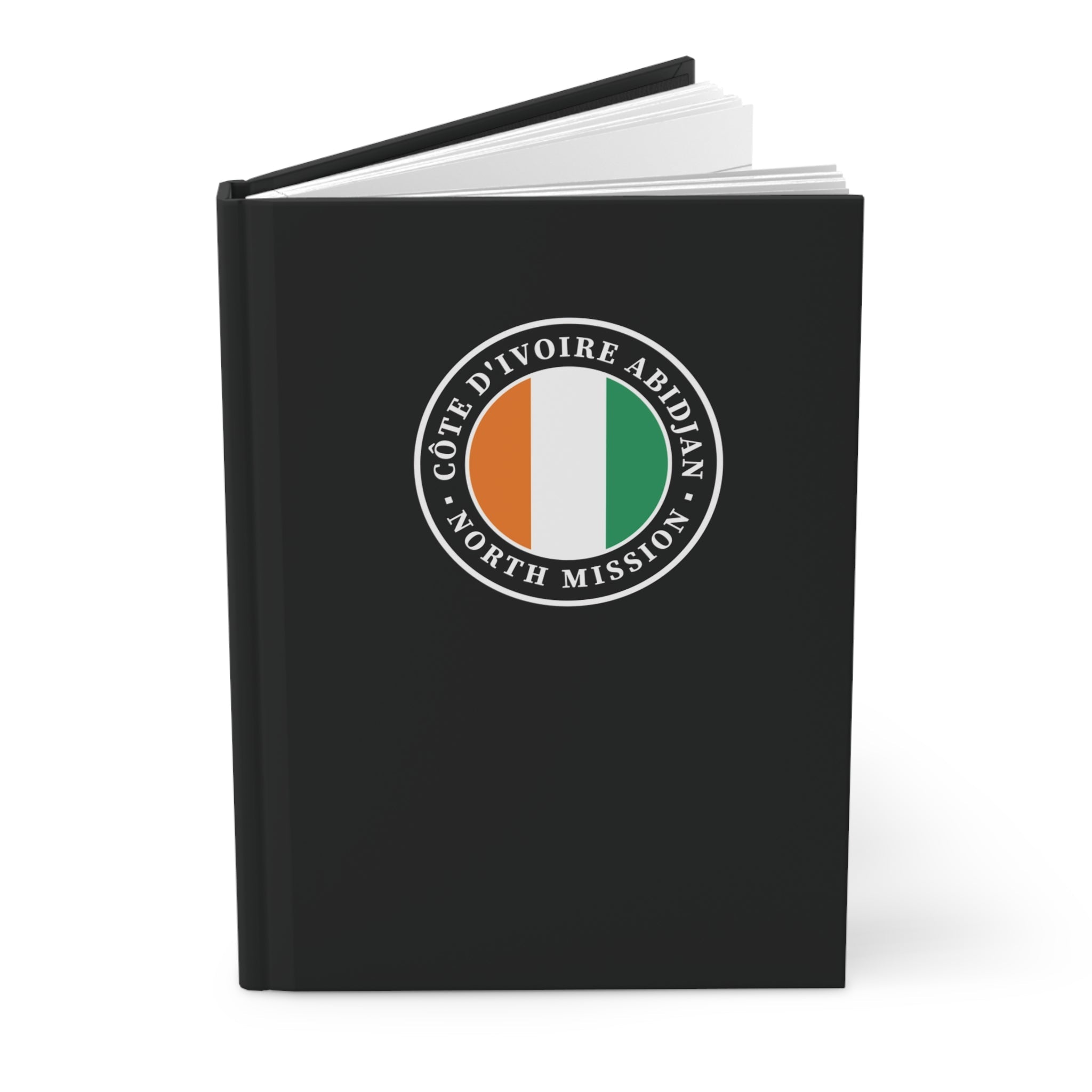Cote d'Ivoire Abidjan North Mission Logo Design Black Hardcover Journal Matte - Mission Wishlist - LDS Missionary Gift Store