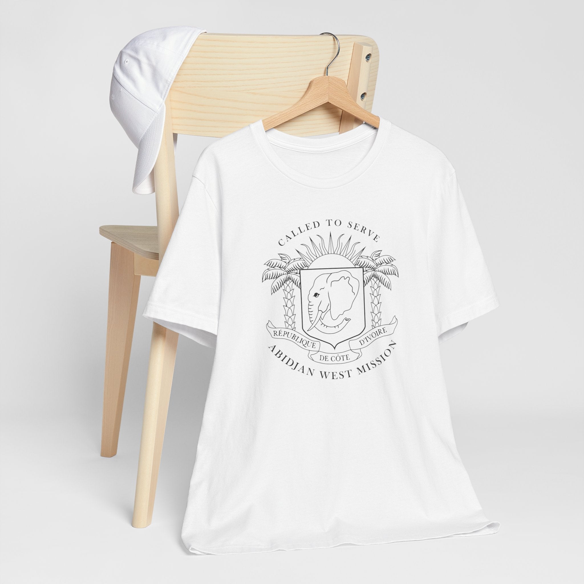 Cote d'Ivoire Abidjan West Mission Circular Monochrome Logo T-Shirt - Mission Wishlist - LDS Missionary Gift Store