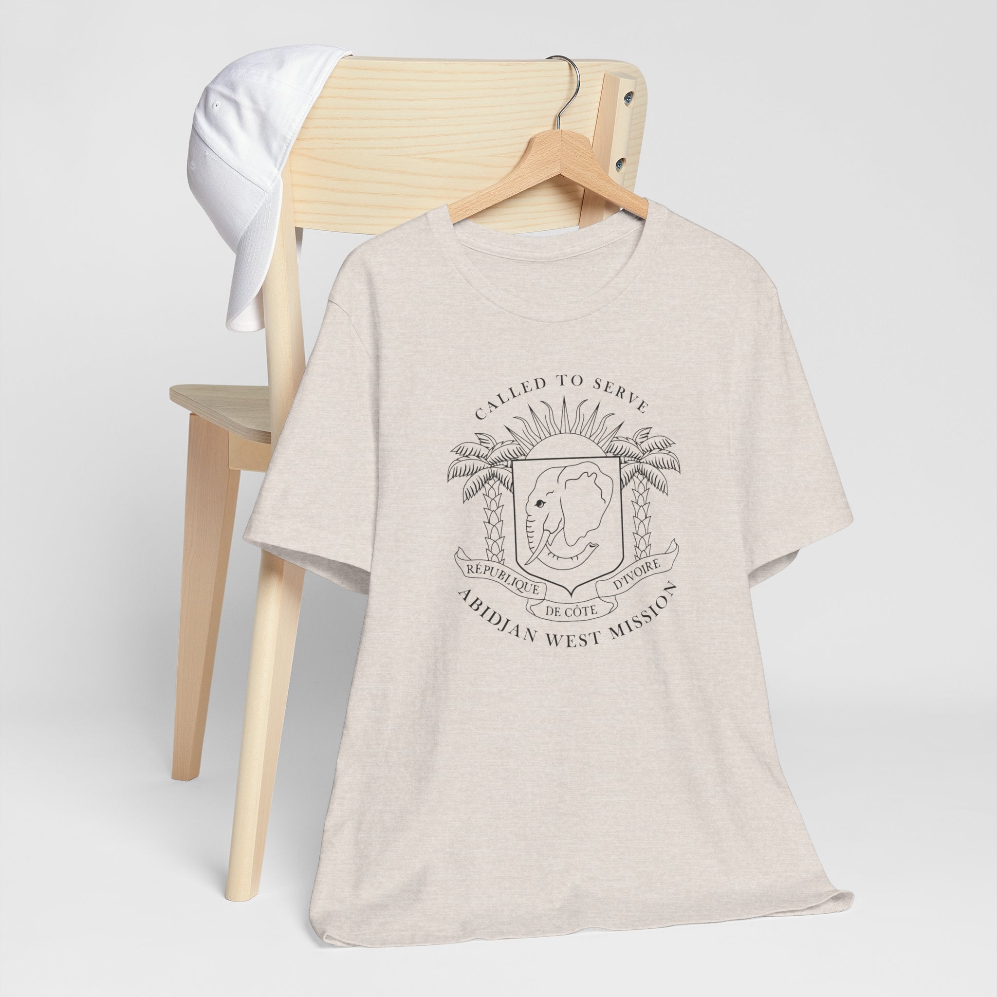 Cote d'Ivoire Abidjan West Mission Circular Monochrome Logo T-Shirt - Mission Wishlist - LDS Missionary Gift Store