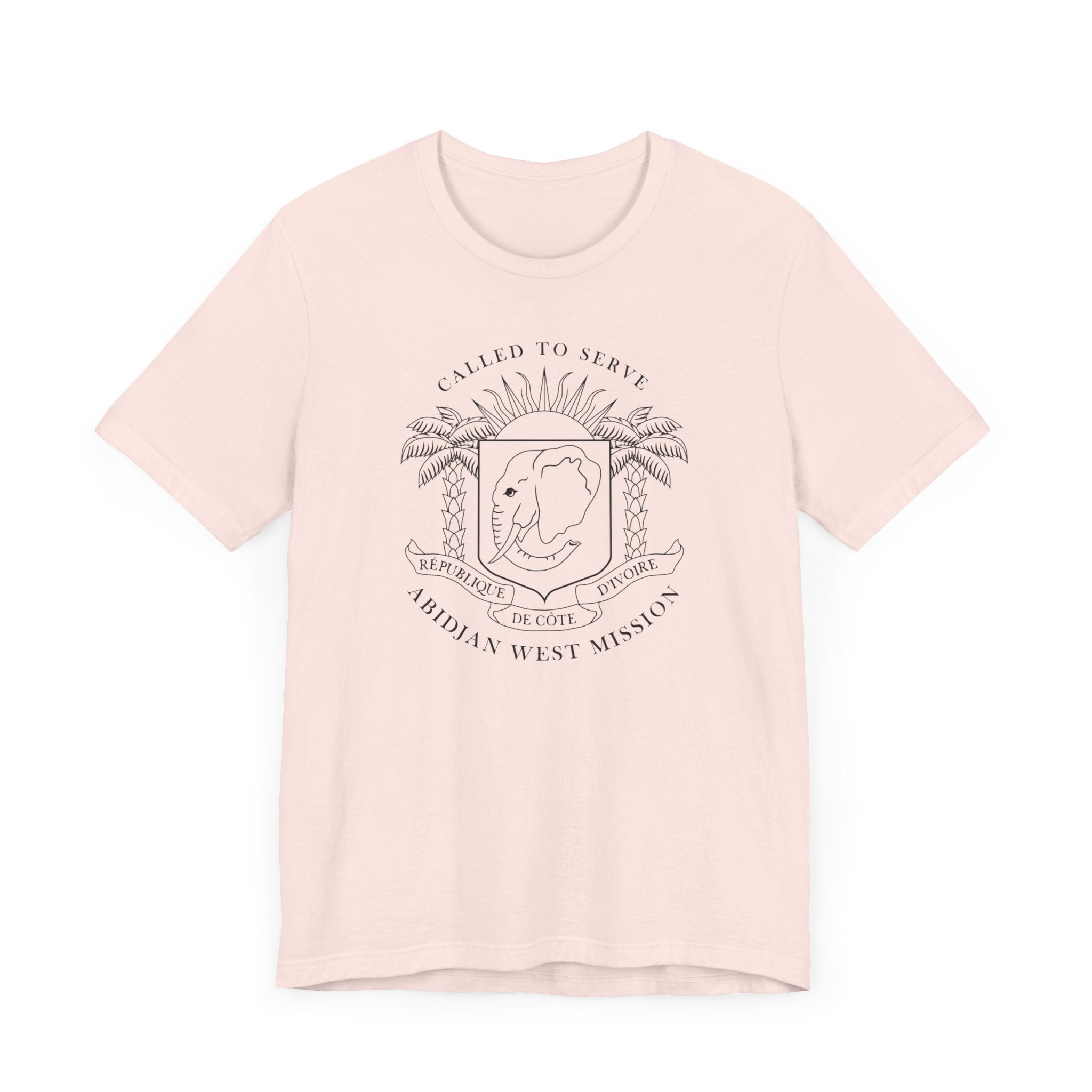 Cote d'Ivoire Abidjan West Mission Circular Monochrome Logo T-Shirt - Mission Wishlist - LDS Missionary Gift Store