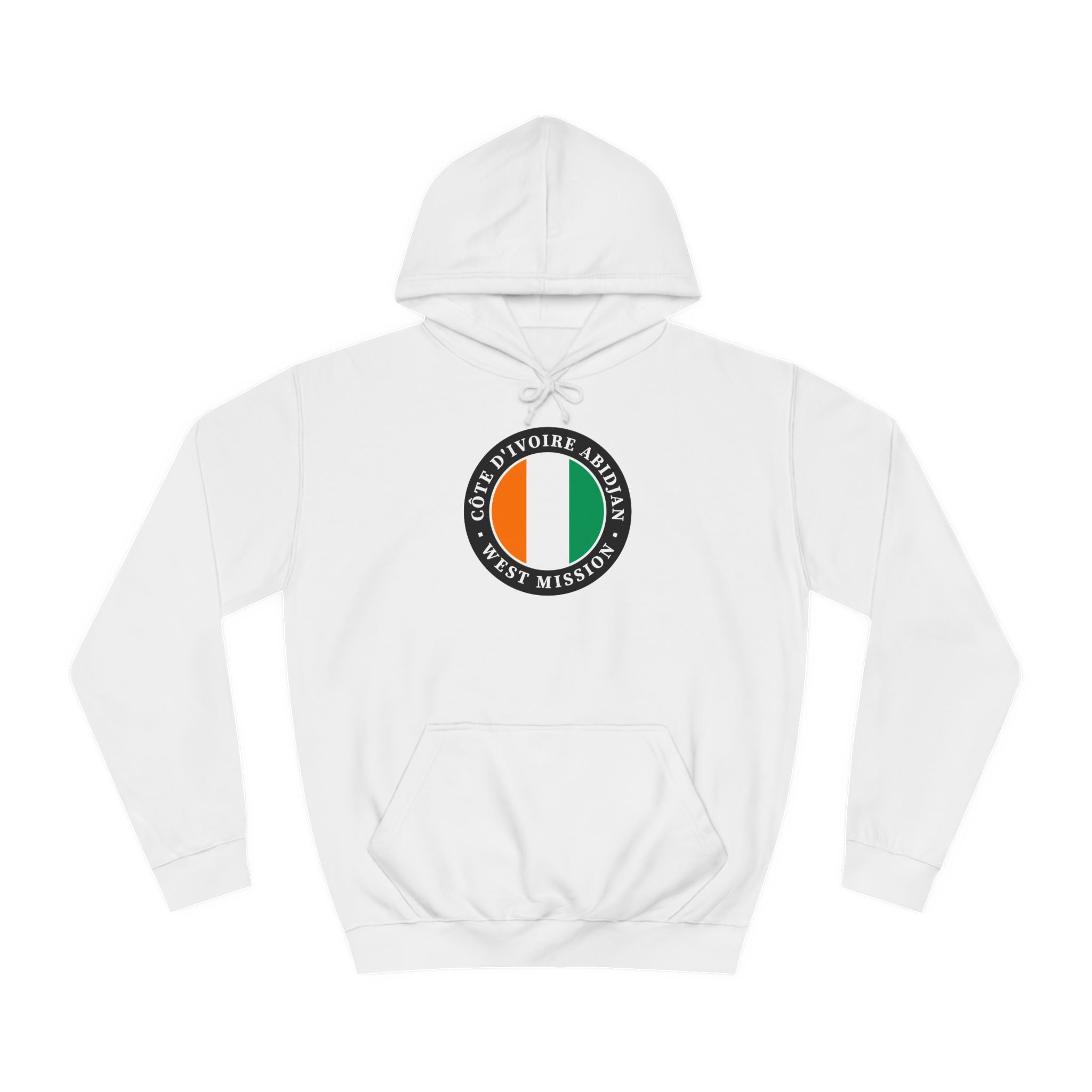 Cote d'Ivoire Abidjan West Mission Flag Logo (Black Border) College Hoodie - Mission Wishlist - LDS Missionary Gift Store