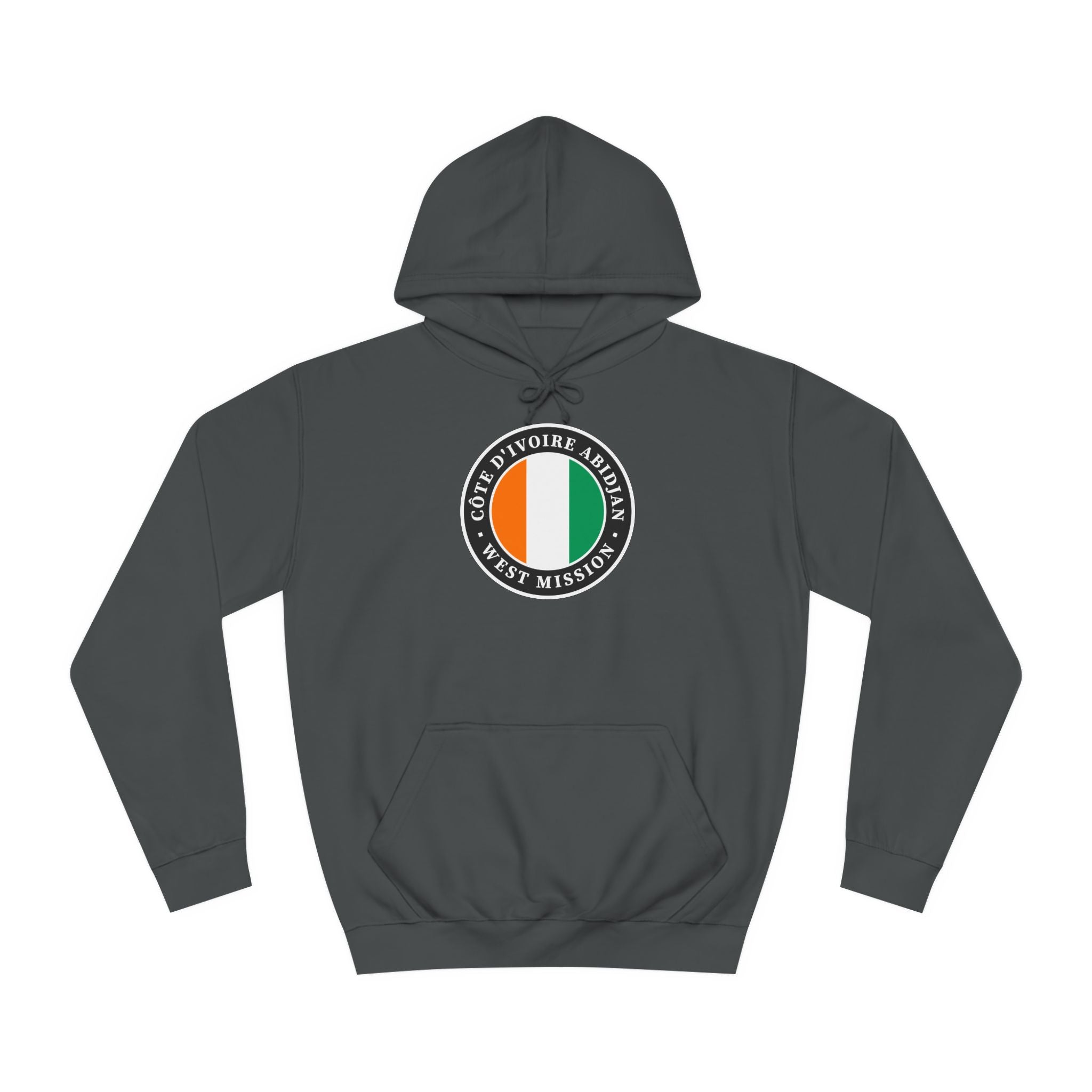Cote d'Ivoire Abidjan West Mission Flag Logo (Black Border) College Hoodie - Mission Wishlist - LDS Missionary Gift Store