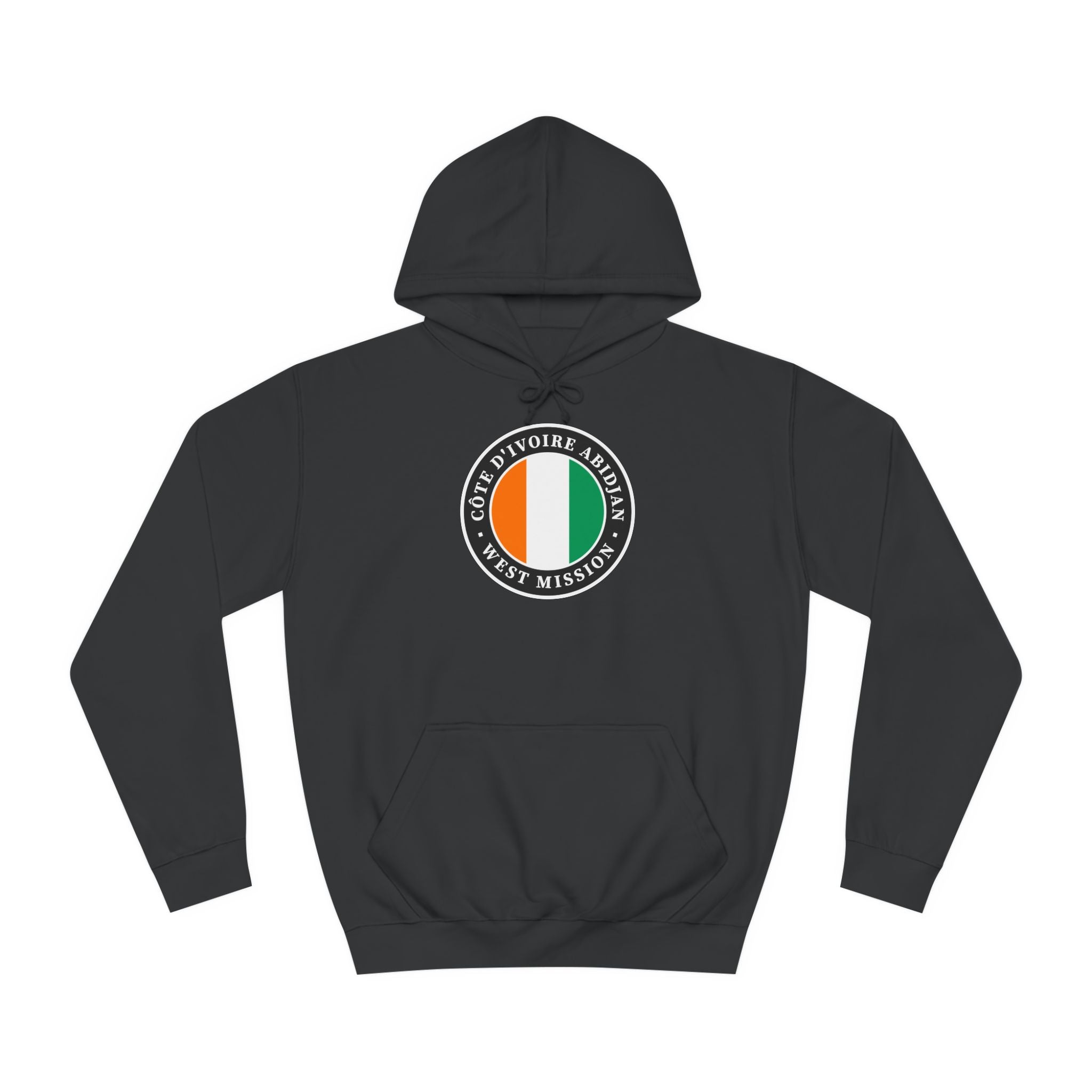 Cote d'Ivoire Abidjan West Mission Flag Logo (Black Border) College Hoodie - Mission Wishlist - LDS Missionary Gift Store