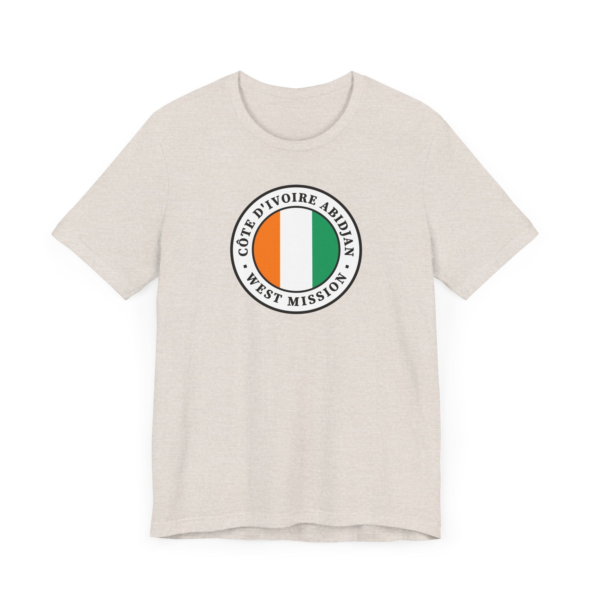 Cote d'Ivoire Abidjan West Mission Flag Logo (White Border) T-shirt - Mission Wishlist - LDS Missionary Gift Store