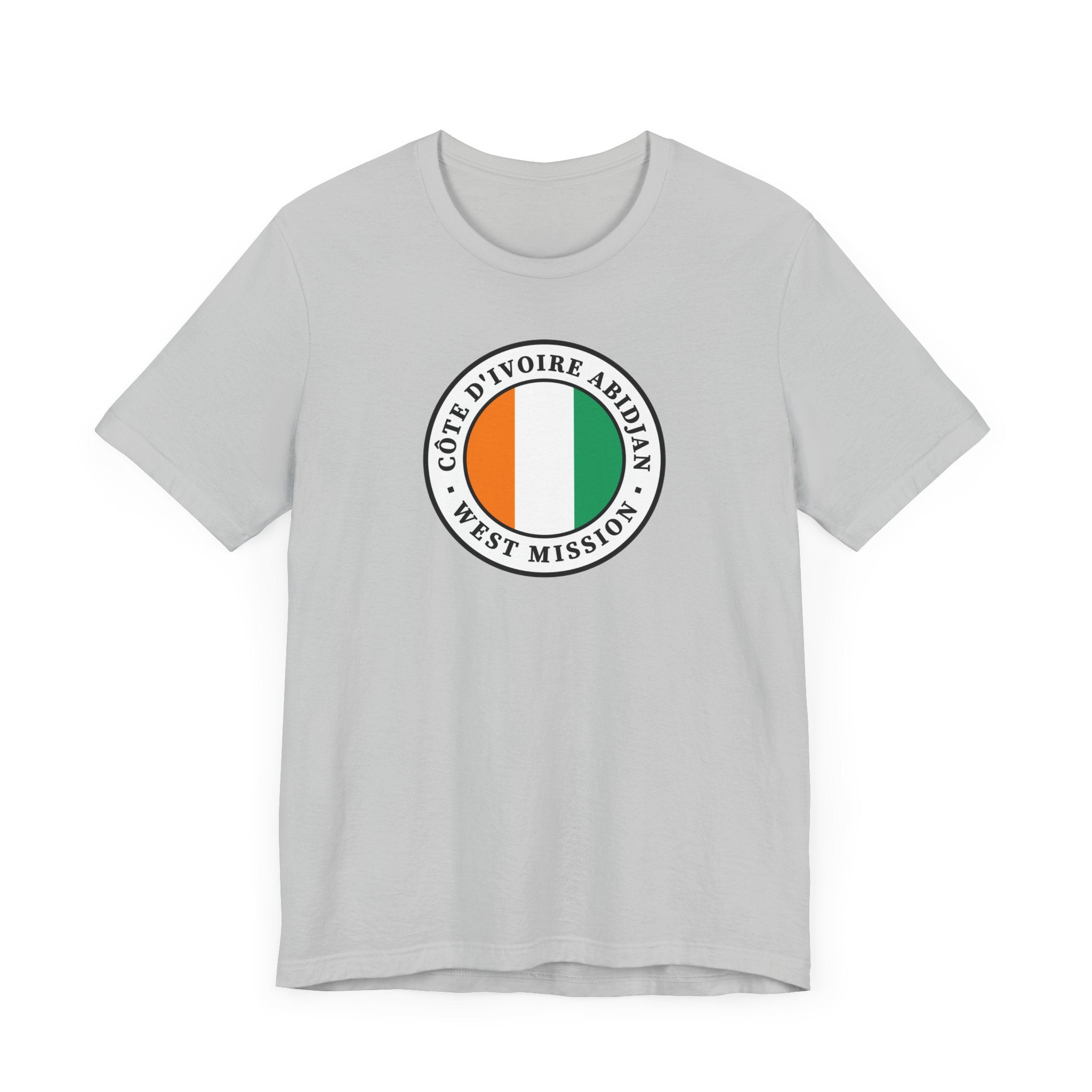 Cote d'Ivoire Abidjan West Mission Flag Logo (White Border) T-shirt - Mission Wishlist - LDS Missionary Gift Store