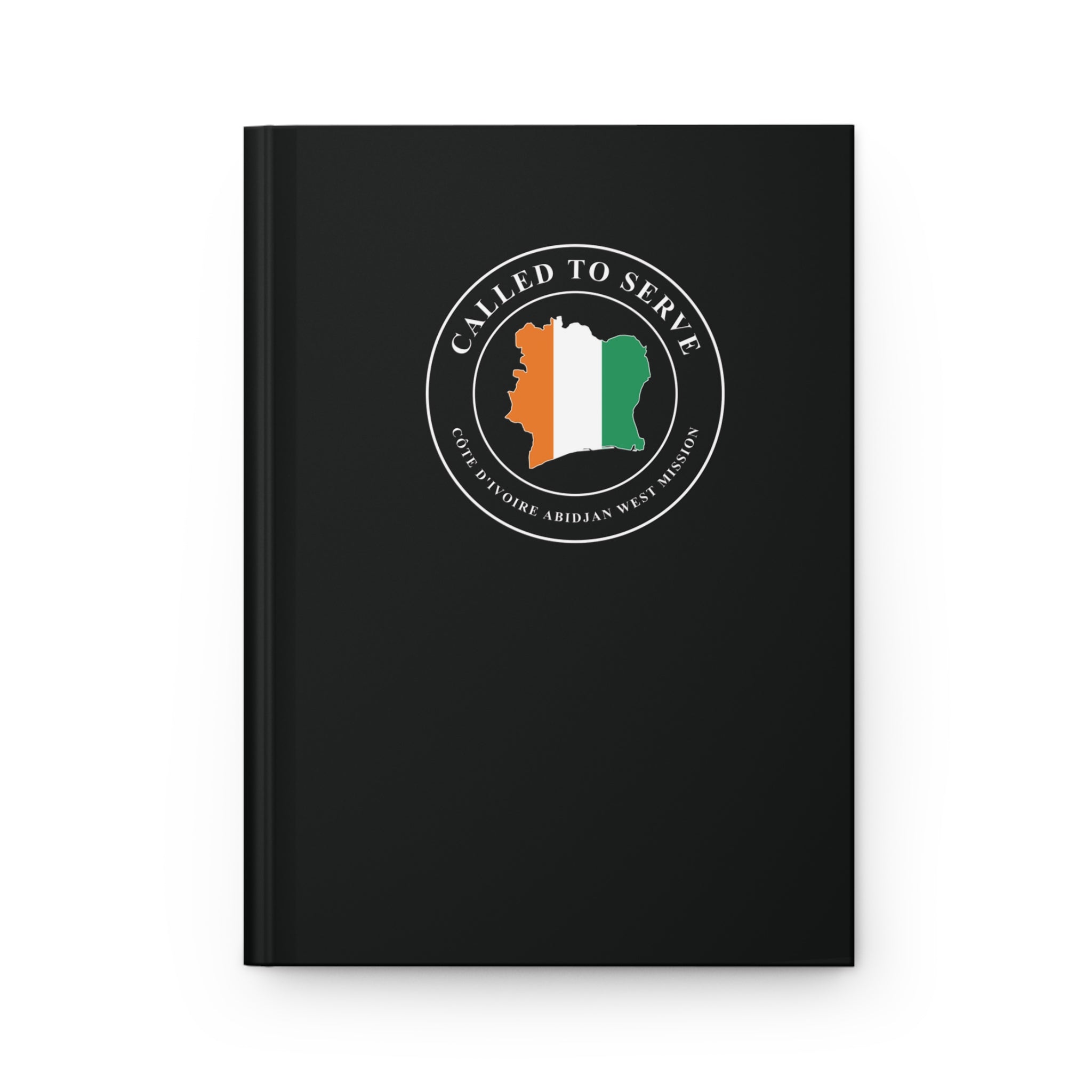 Cote d'Ivoire Abidjan West Mission Flag Map Called to Serve Black Hardcover Journal Matte - Mission Wishlist - LDS Missionary Gift Store