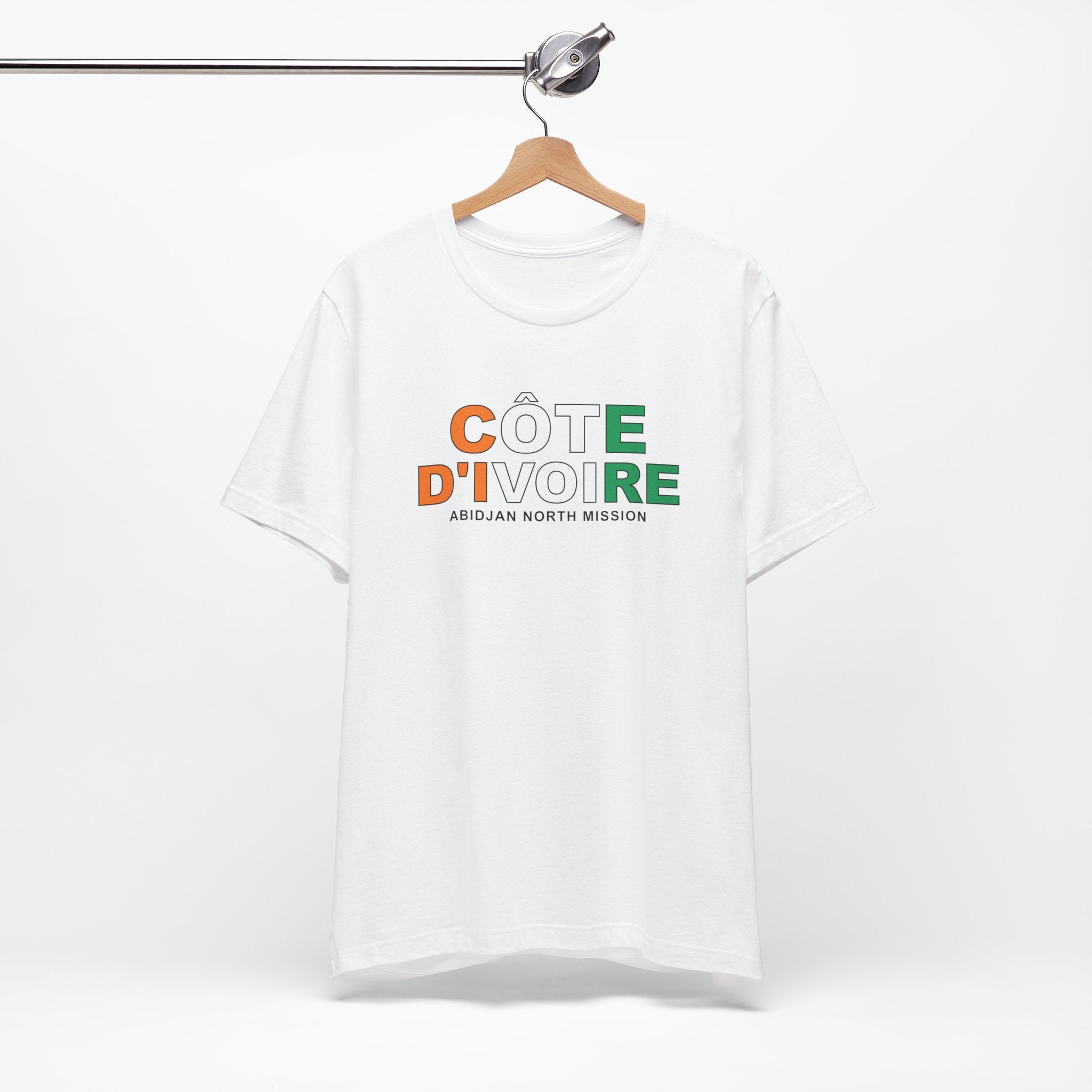 Cote d'Ivoire Abidjan West Mission Flag Title T-shirt - Mission Wishlist - LDS Missionary Gift Store