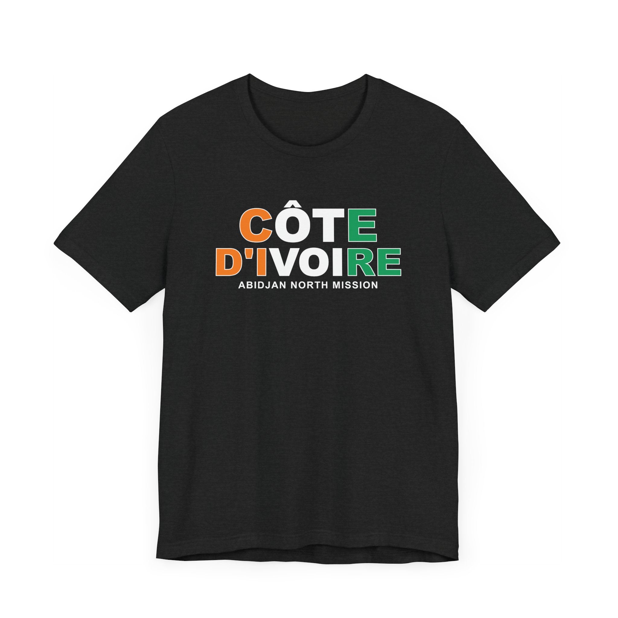 Cote d'Ivoire Abidjan West Mission Flag Title T-shirt - Mission Wishlist - LDS Missionary Gift Store