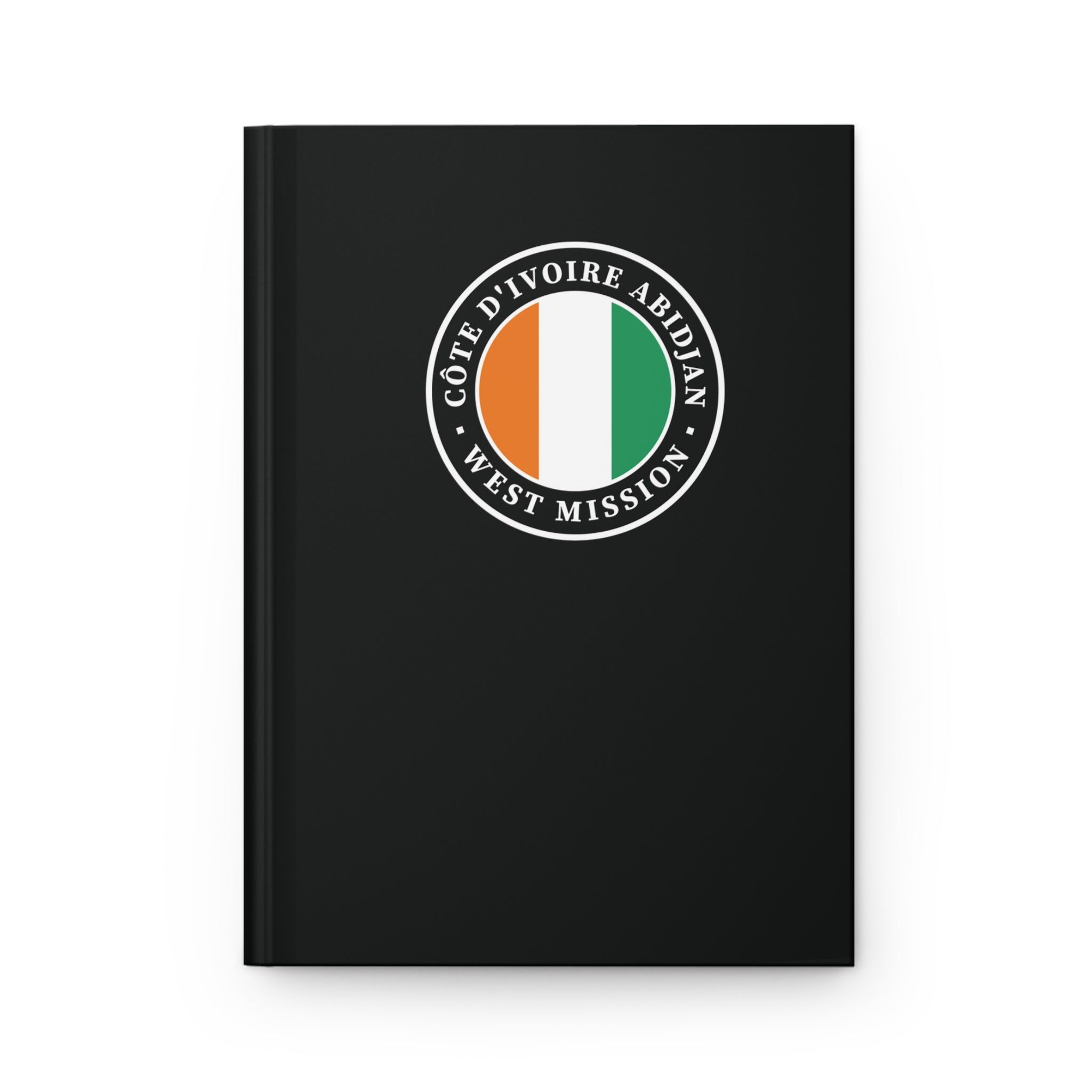Cote d'Ivoire Abidjan West Mission Logo Design Black Hardcover Journal Matte - Mission Wishlist - LDS Missionary Gift Store