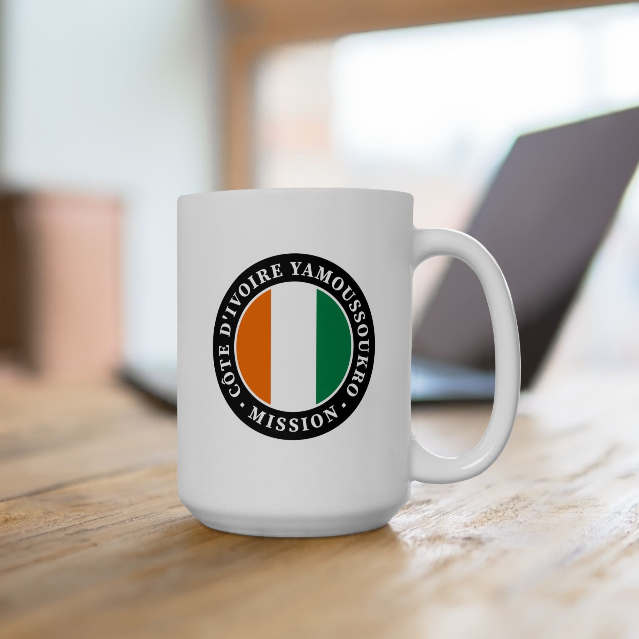 Cote d'Ivoire Yamoussoukro Mission Circular Flag White Ceramic Mug - Mission Wishlist - LDS Missionary Gift Store