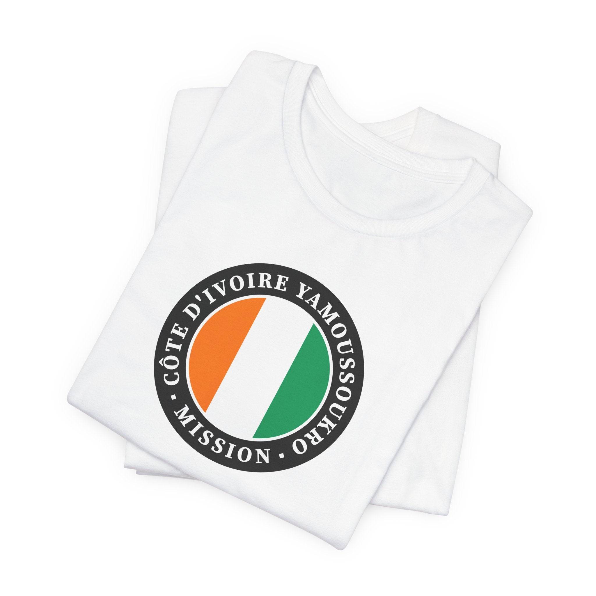 Cote d'Ivoire Yamoussoukro Mission Flag Logo (Black Border) T-shirt - Mission Wishlist - LDS Missionary Gift Store