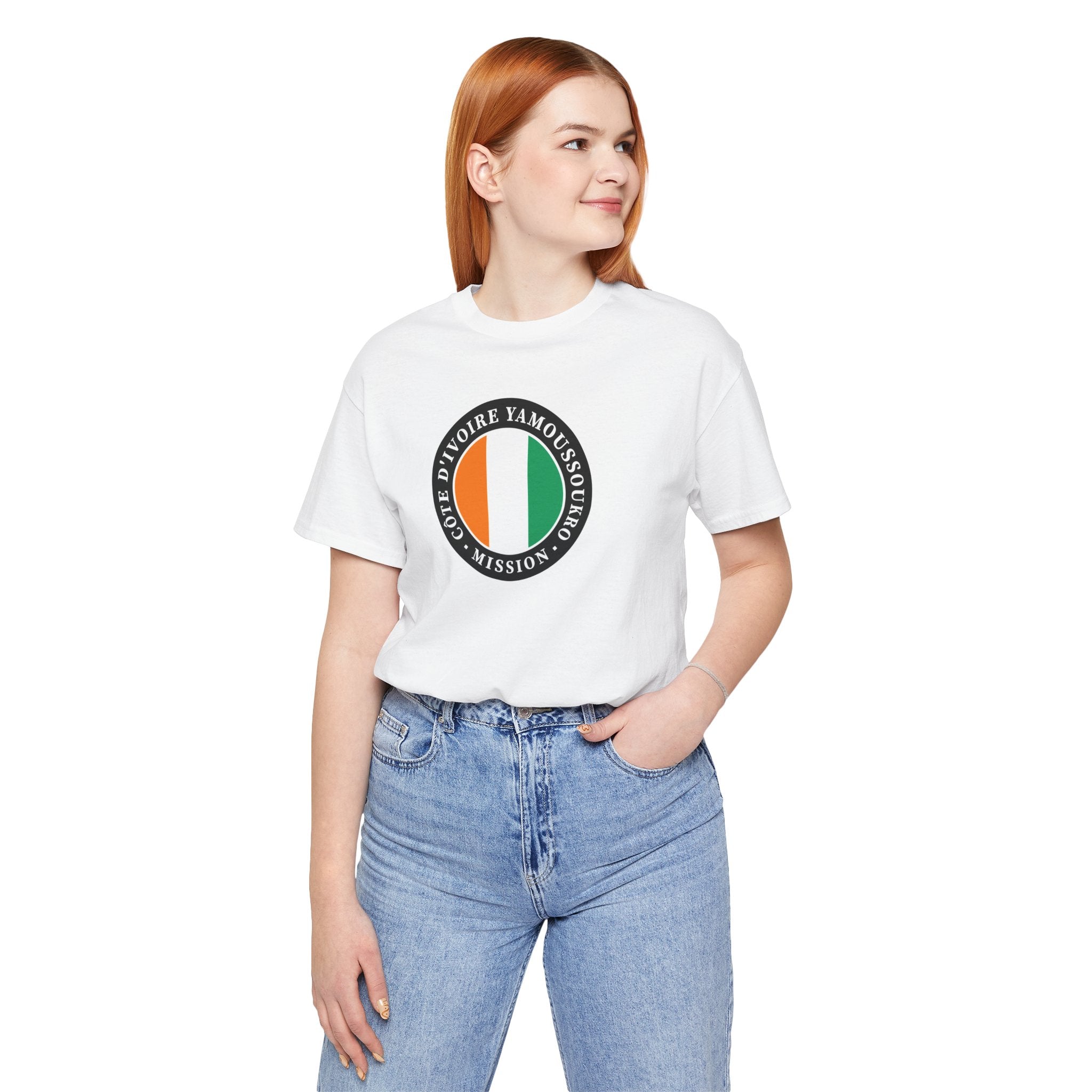 Cote d'Ivoire Yamoussoukro Mission Flag Logo (Black Border) T-shirt - Mission Wishlist - LDS Missionary Gift Store