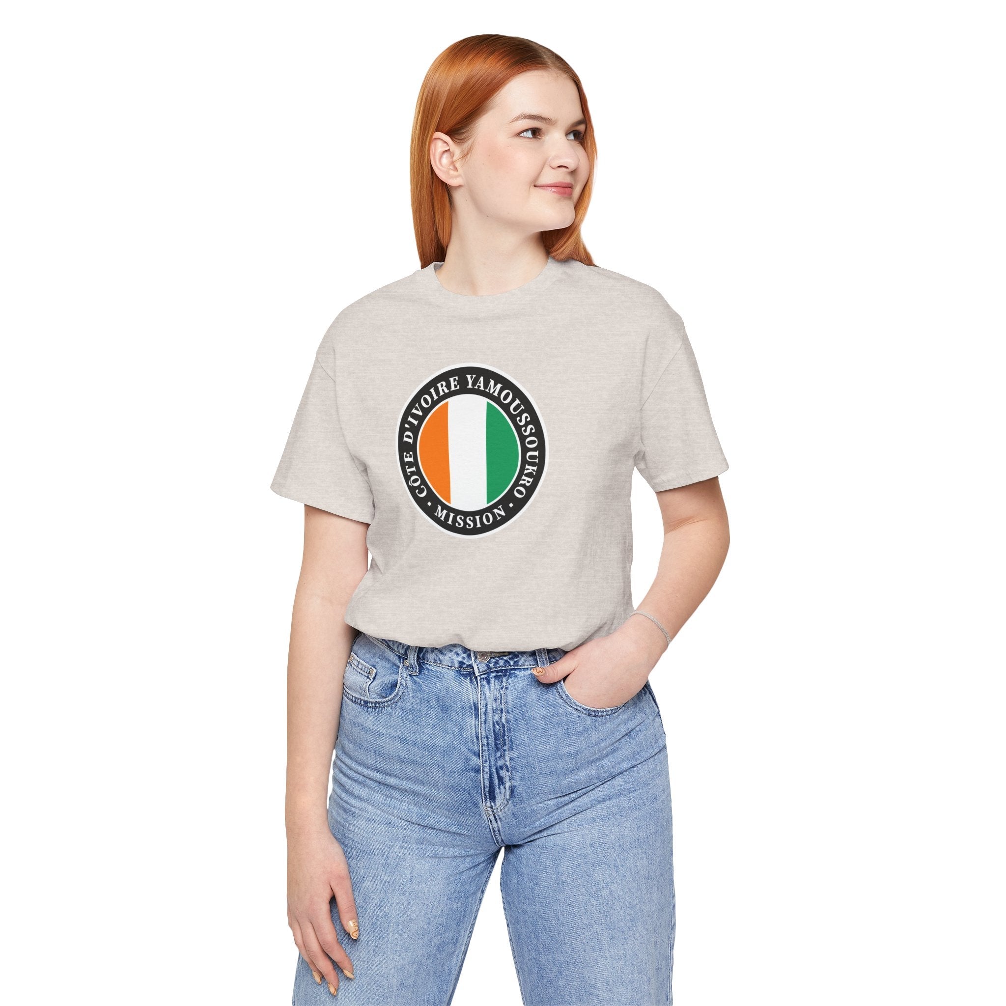 Cote d'Ivoire Yamoussoukro Mission Flag Logo (Black Border) T-shirt - Mission Wishlist - LDS Missionary Gift Store
