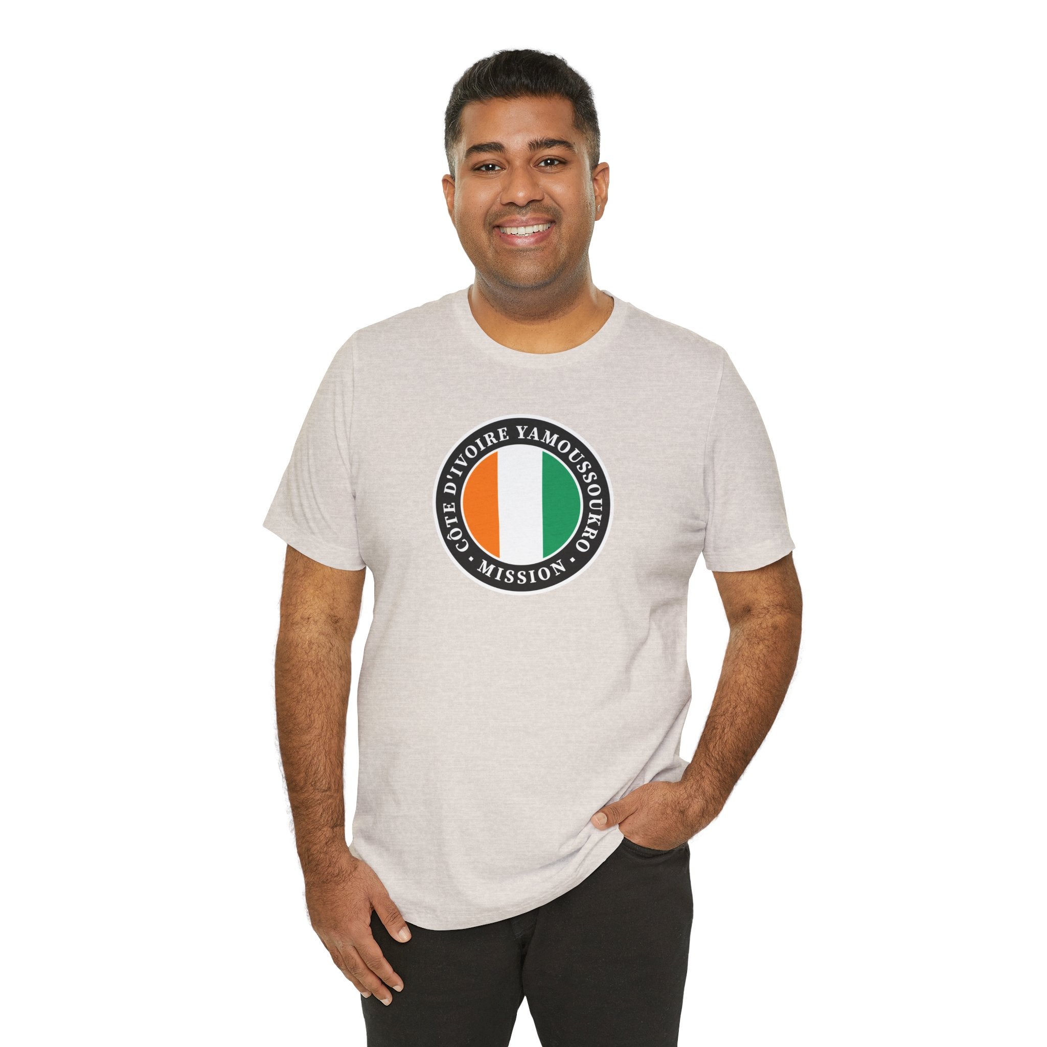 Cote d'Ivoire Yamoussoukro Mission Flag Logo (Black Border) T-shirt - Mission Wishlist - LDS Missionary Gift Store