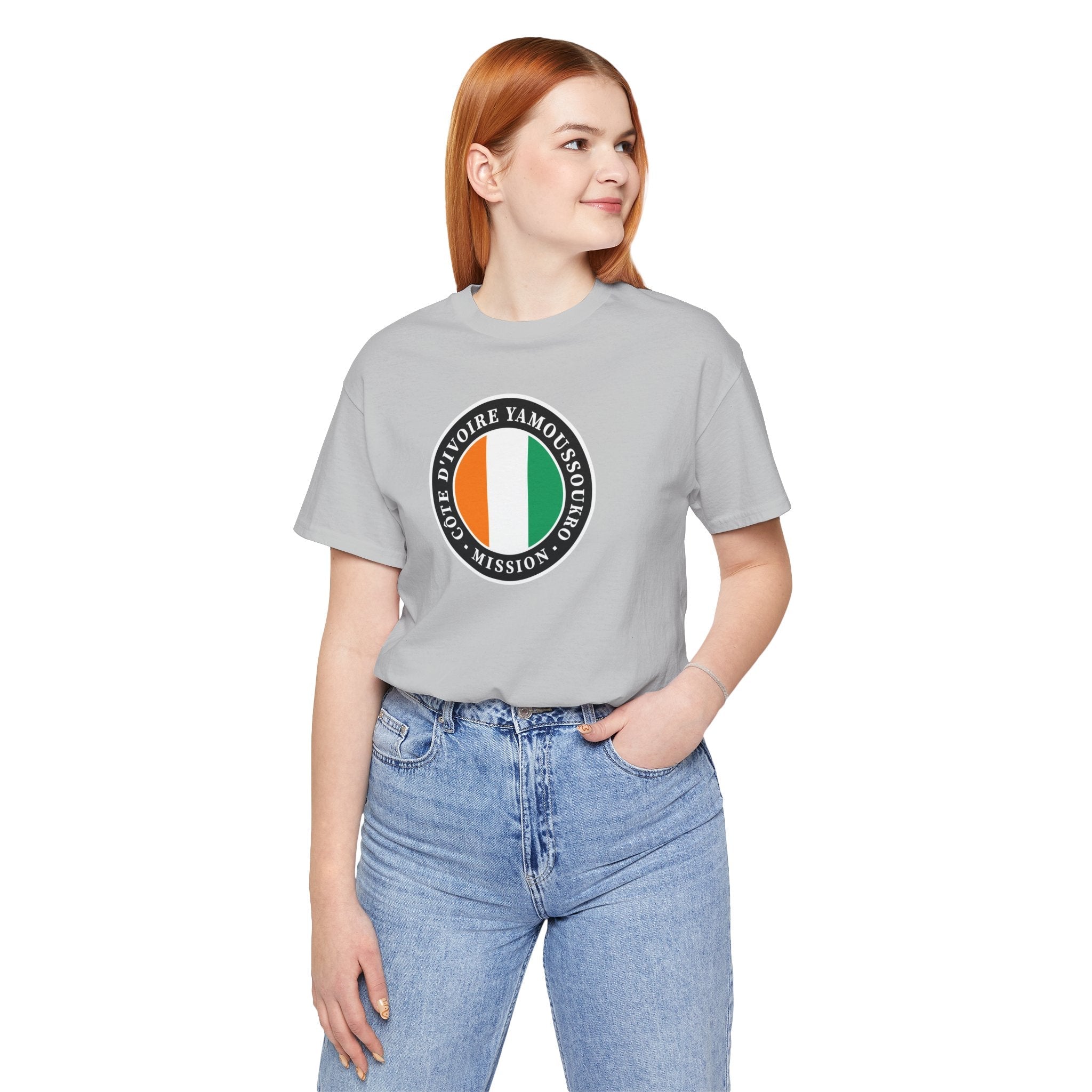 Cote d'Ivoire Yamoussoukro Mission Flag Logo (Black Border) T-shirt - Mission Wishlist - LDS Missionary Gift Store