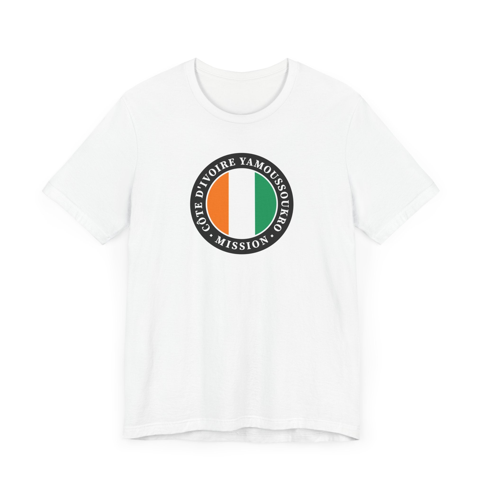 Cote d'Ivoire Yamoussoukro Mission Flag Logo (Black Border) T-shirt - Mission Wishlist - LDS Missionary Gift Store