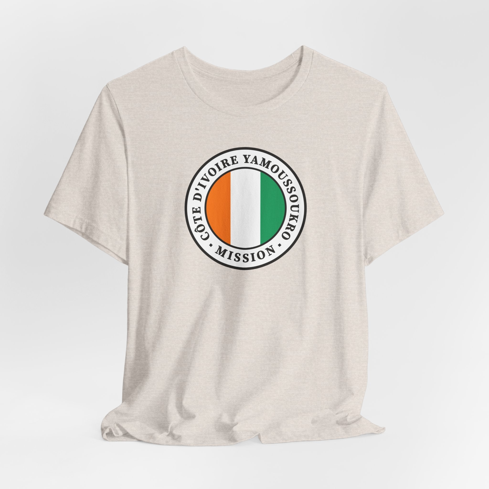 Cote d'Ivoire Yamoussoukro Mission Flag Logo (White Border) T-shirt - Mission Wishlist - LDS Missionary Gift Store