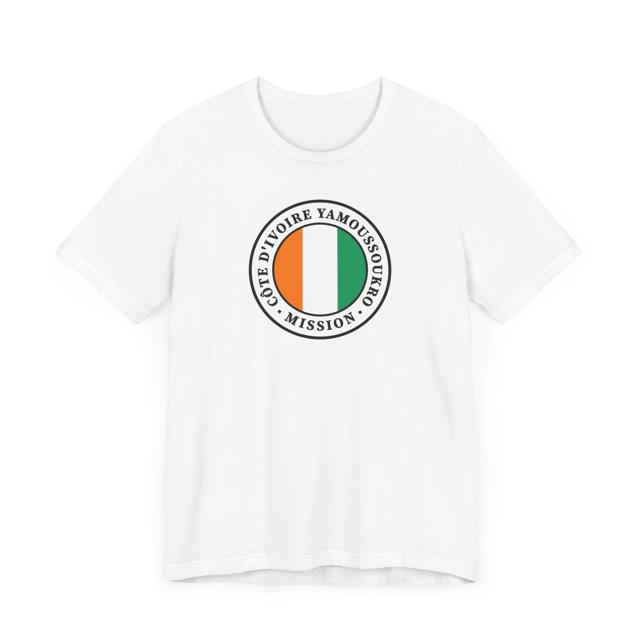 Cote d'Ivoire Yamoussoukro Mission Flag Logo (White Border) T-shirt - Mission Wishlist - LDS Missionary Gift Store