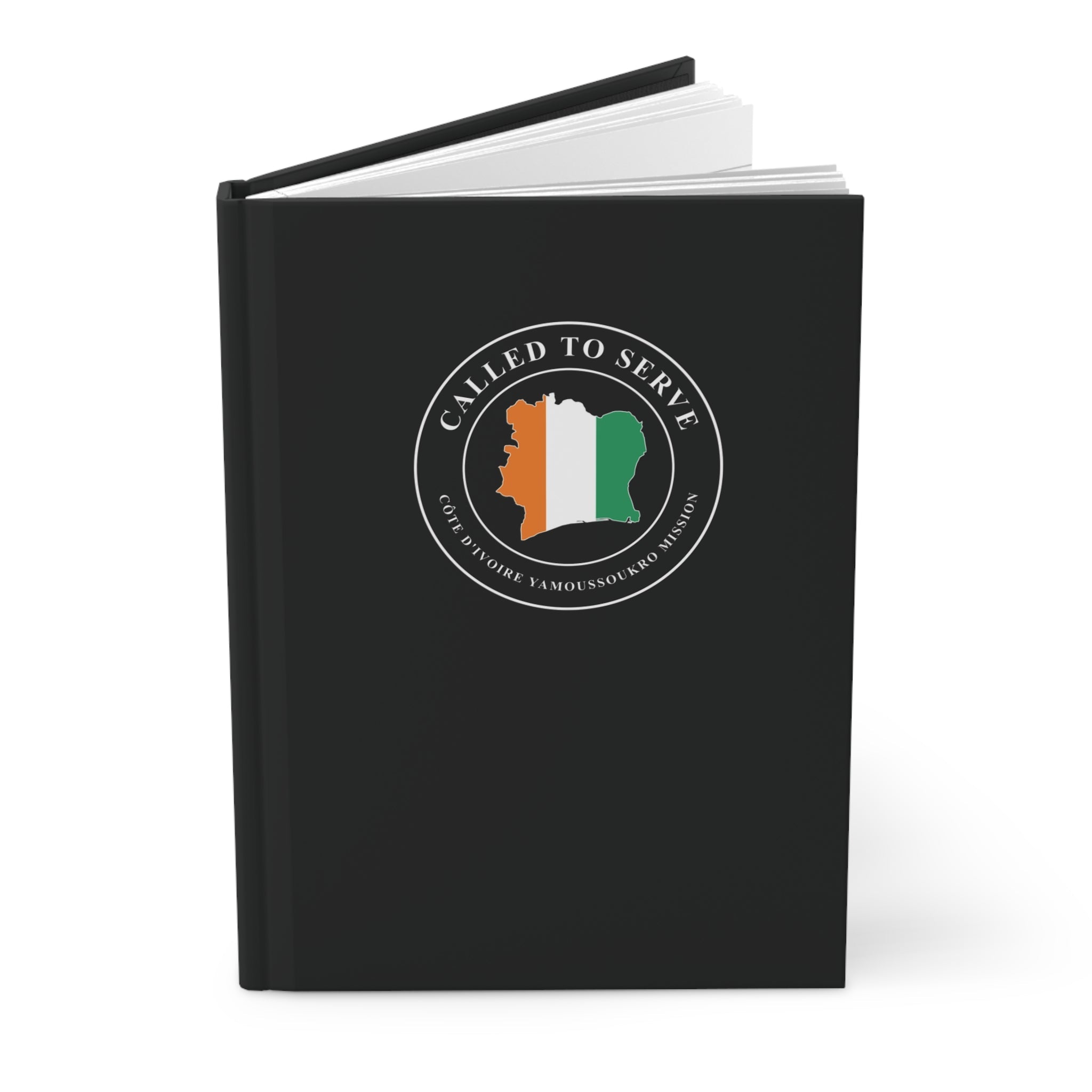 Cote d'Ivoire Yamoussoukro Mission Flag Map Called to Serve Black Hardcover Journal Matte - Mission Wishlist - LDS Missionary Gift Store