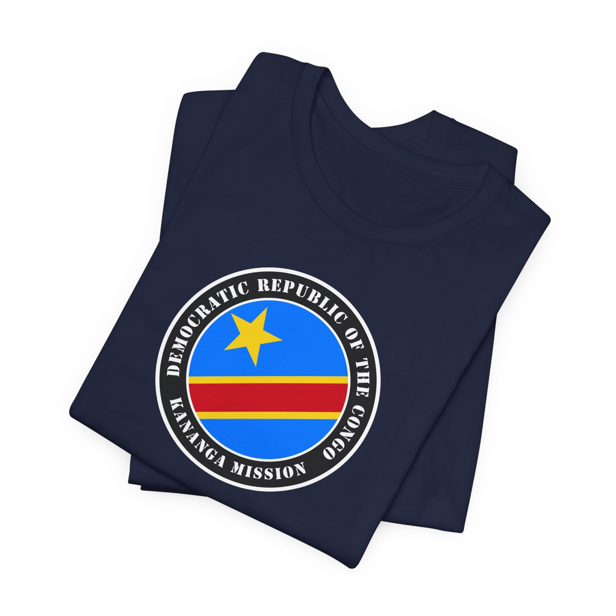 Democratic Republic of the Congo Kananga Mission Flag Logo (Black Border) T-shirt - Mission Wishlist - LDS Missionary Gift Store