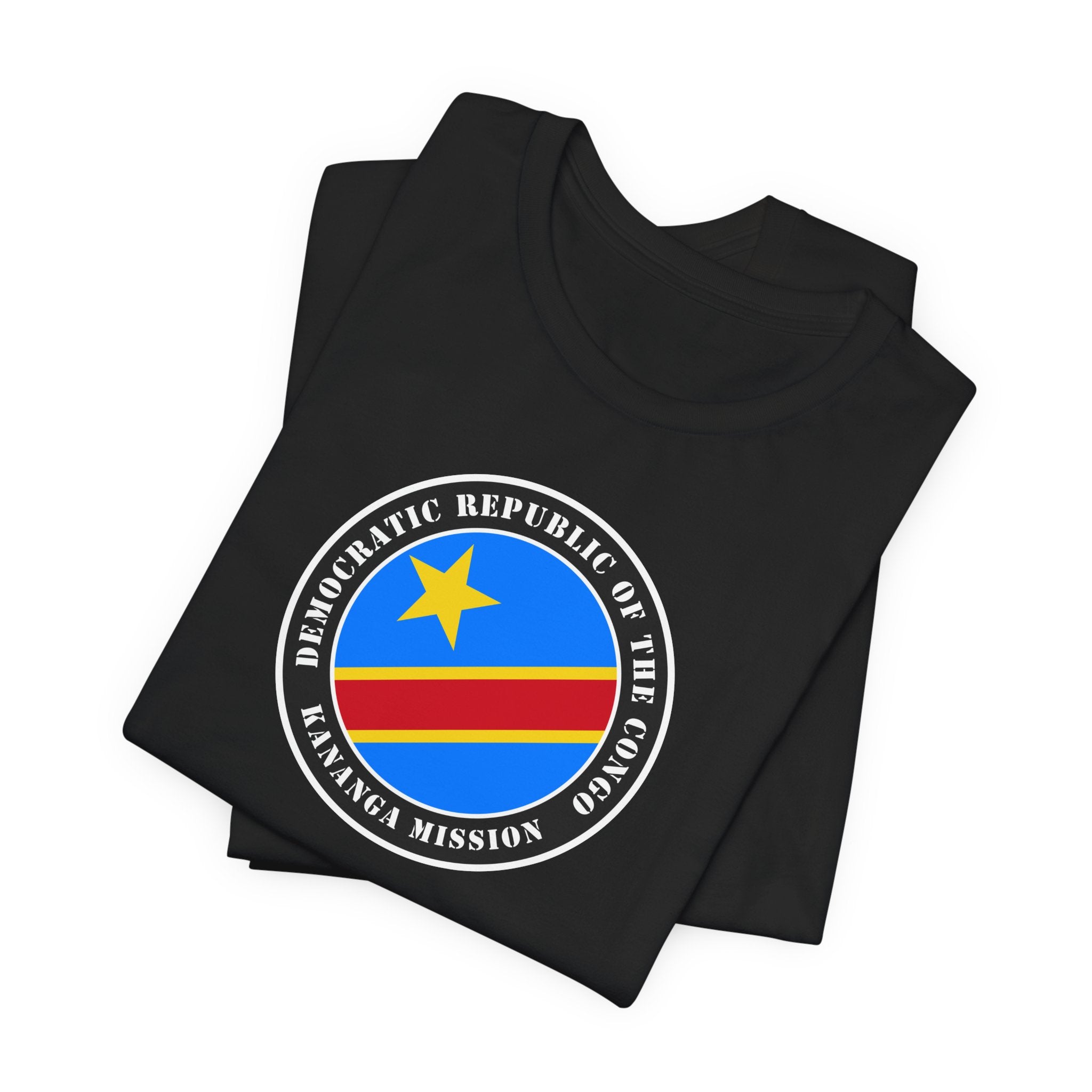 Democratic Republic of the Congo Kananga Mission Flag Logo (Black Border) T-shirt - Mission Wishlist - LDS Missionary Gift Store