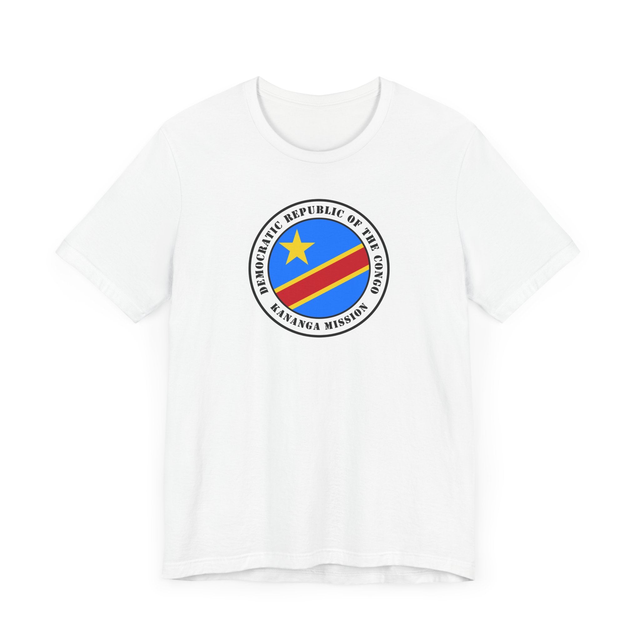 Democratic Republic of the Congo Kananga Mission Flag Logo (White Border) T-shirt - Mission Wishlist - LDS Missionary Gift Store