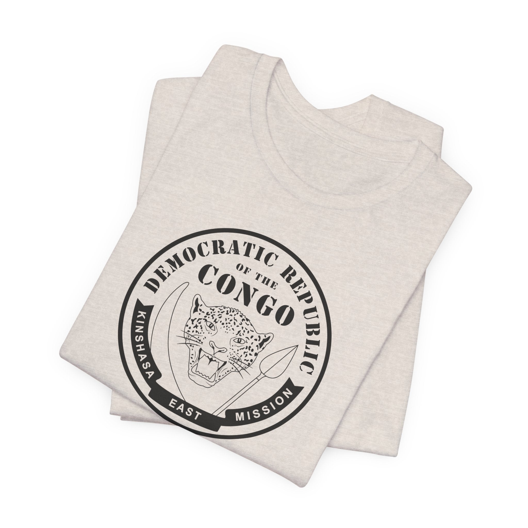 Democratic Republic of the Congo Kinshasa East Mission Circular Monochrome Logo T-Shirt - Mission Wishlist - LDS Missionary Gift Store