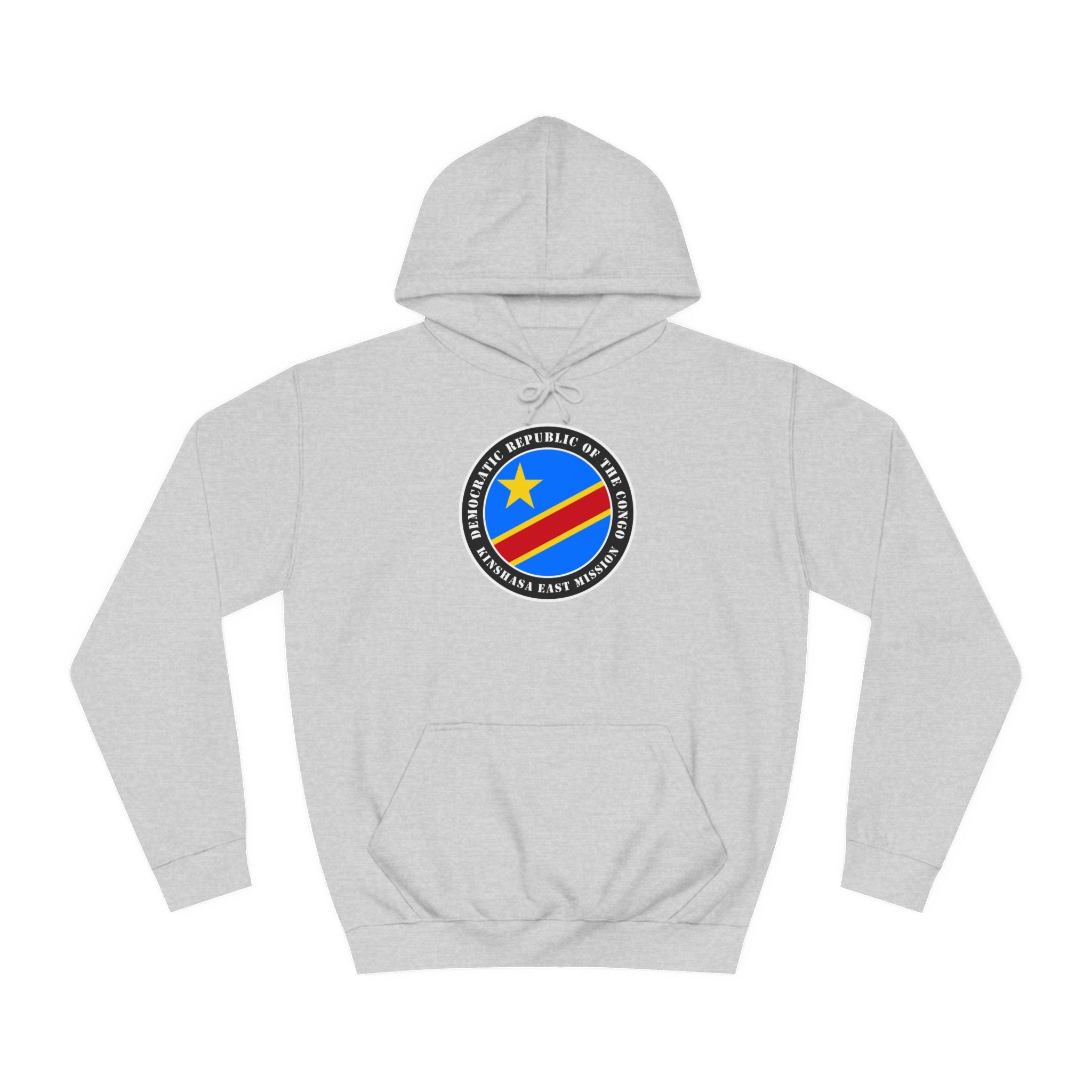 Democratic Republic of the Congo Kinshasa East Mission Flag Logo (Black Border) College Hoodie - Mission Wishlist - LDS Missionary Gift Store