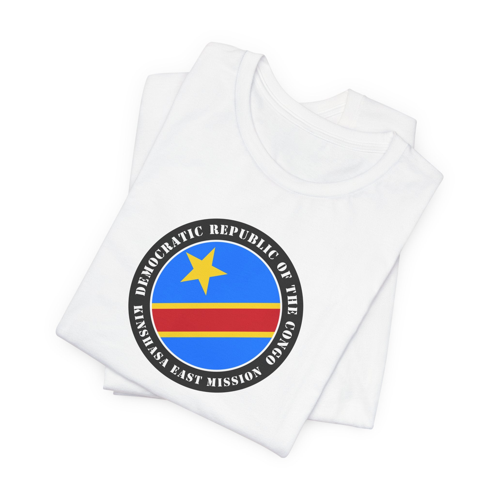 Democratic Republic of the Congo Kinshasa East Mission Flag Logo (Black Border) T-shirt - Mission Wishlist - LDS Missionary Gift Store