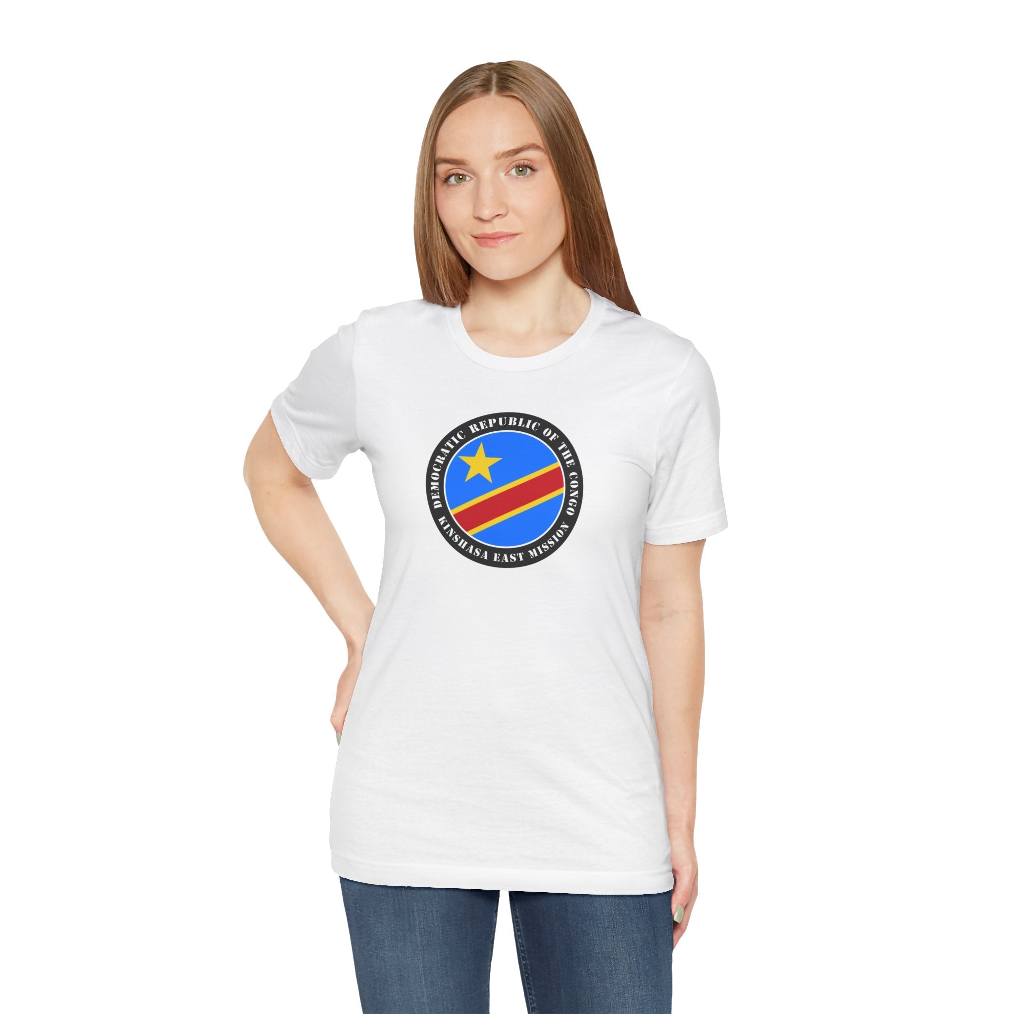 Democratic Republic of the Congo Kinshasa East Mission Flag Logo (Black Border) T-shirt - Mission Wishlist - LDS Missionary Gift Store