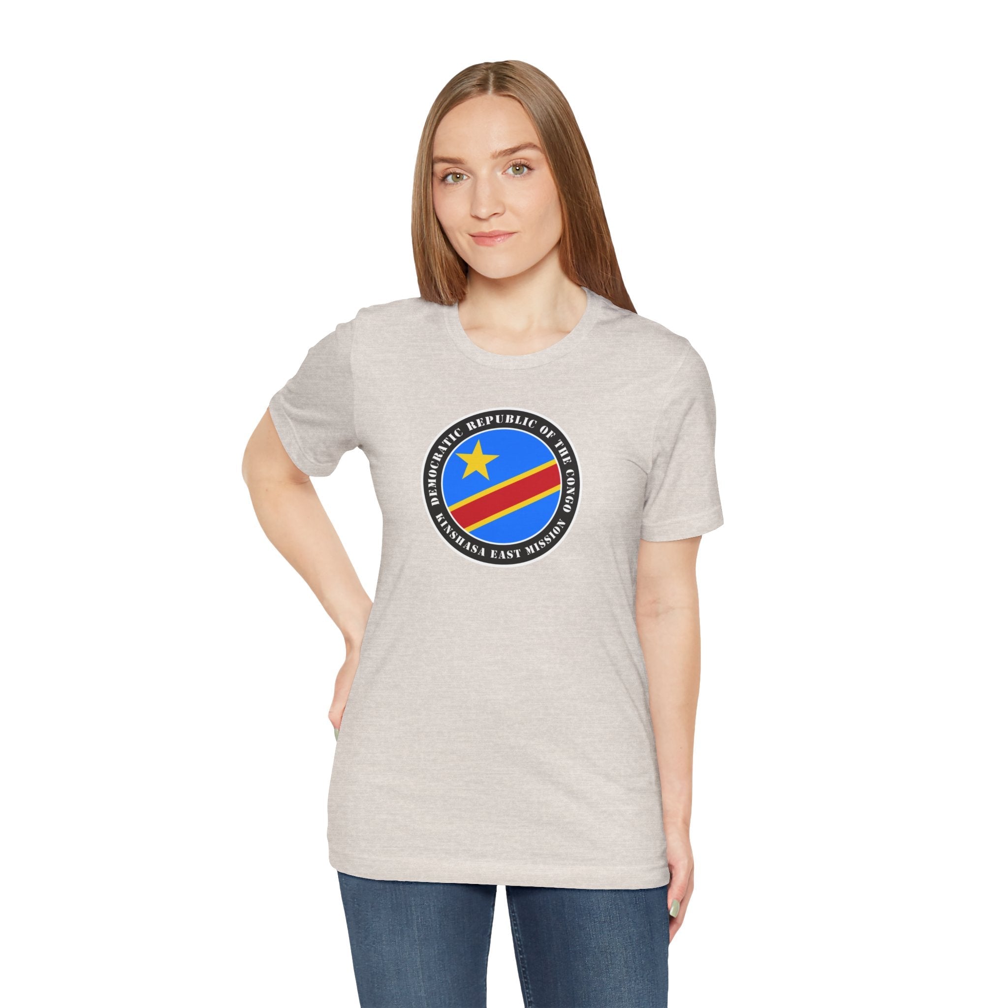 Democratic Republic of the Congo Kinshasa East Mission Flag Logo (Black Border) T-shirt - Mission Wishlist - LDS Missionary Gift Store