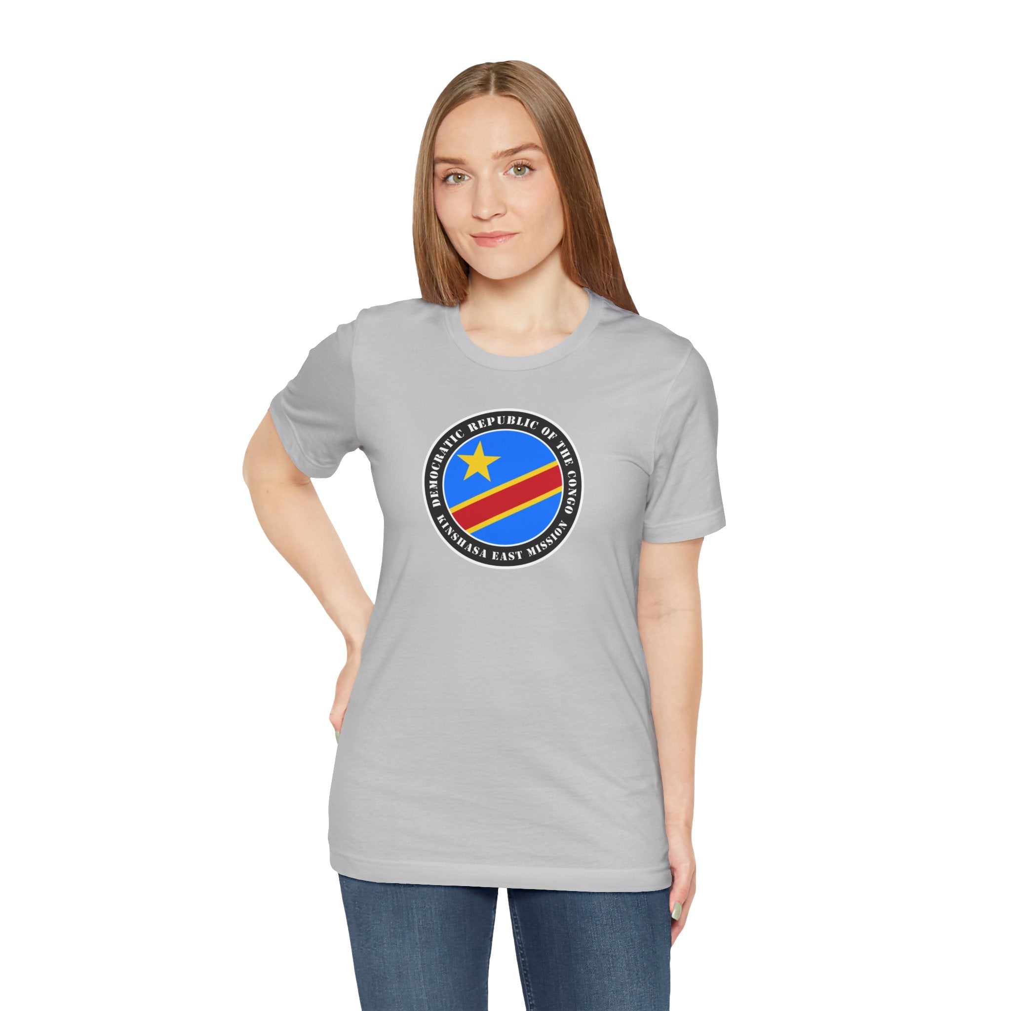 Democratic Republic of the Congo Kinshasa East Mission Flag Logo (Black Border) T-shirt - Mission Wishlist - LDS Missionary Gift Store