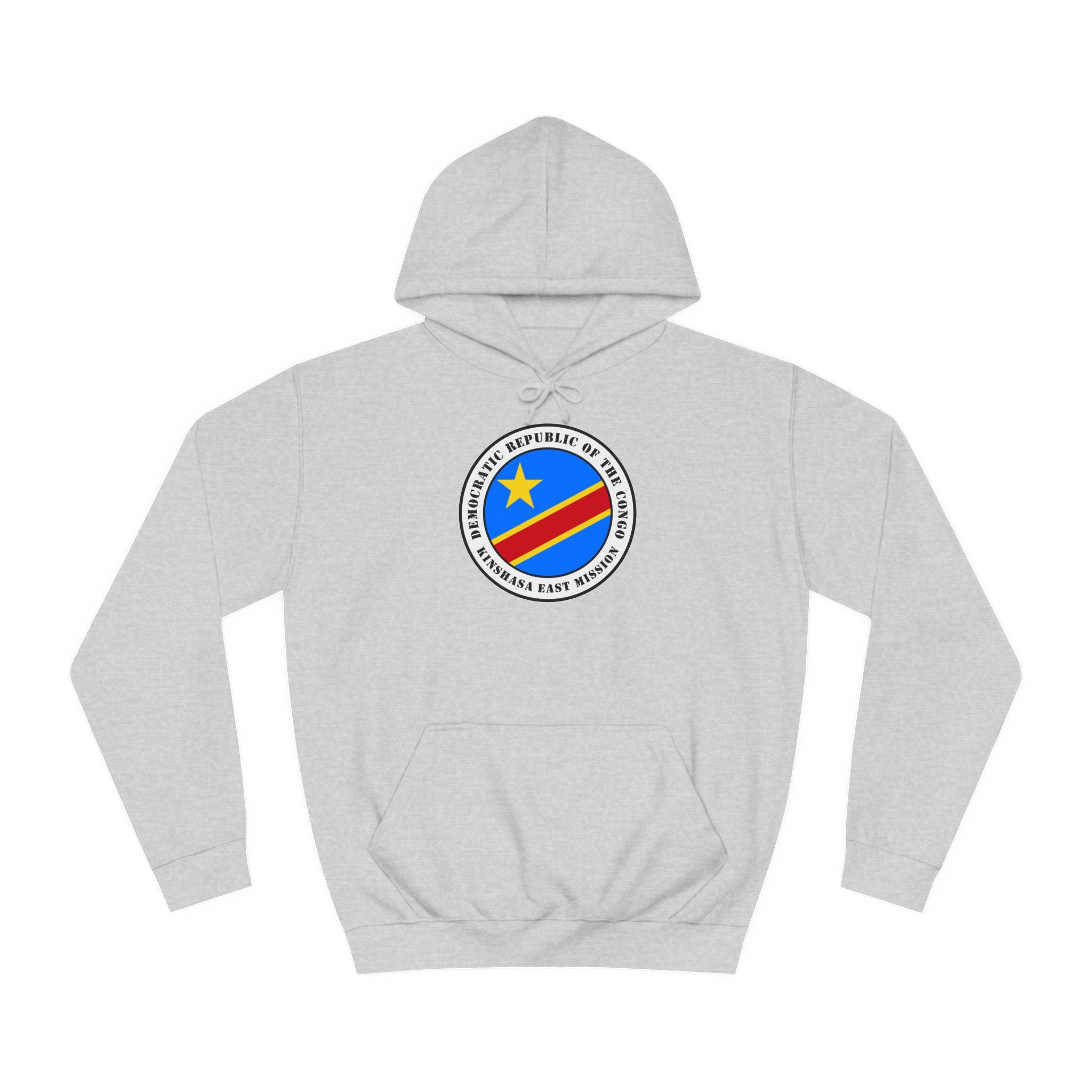Democratic Republic of the Congo Kinshasa East Mission Flag Logo (White Border) College Hoodie - Mission Wishlist - LDS Missionary Gift Store