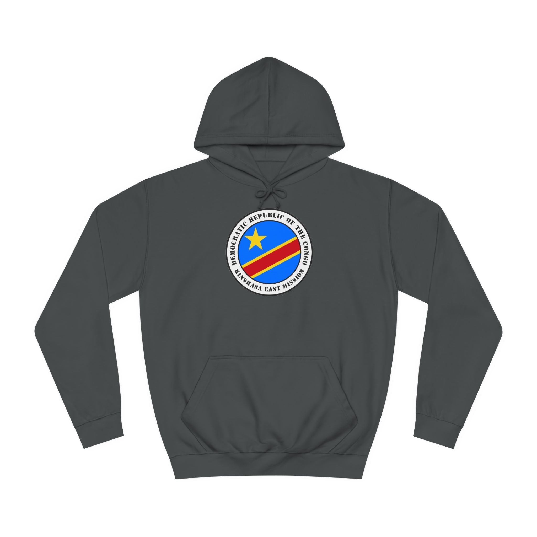 Democratic Republic of the Congo Kinshasa East Mission Flag Logo (White Border) College Hoodie - Mission Wishlist - LDS Missionary Gift Store