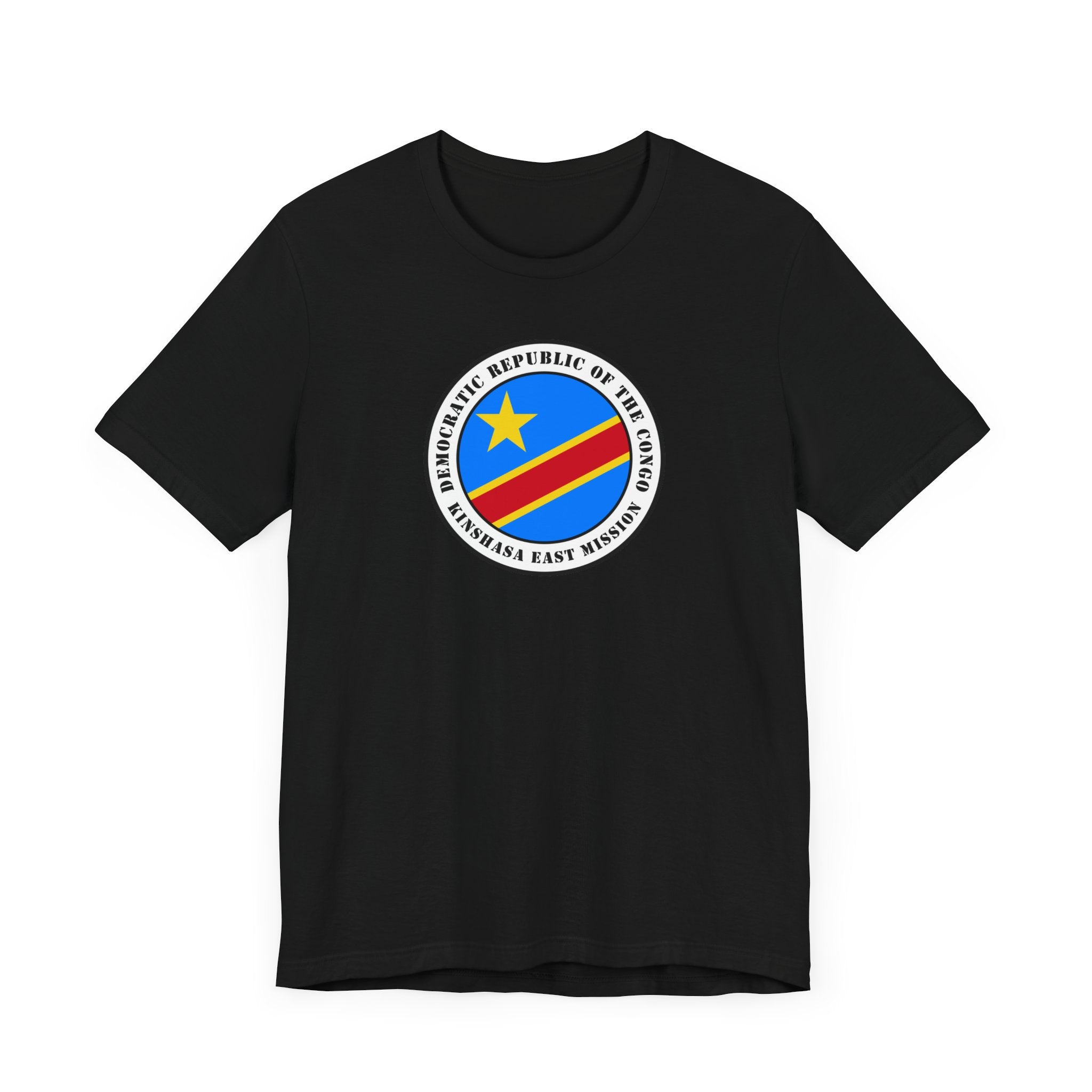 Democratic Republic of the Congo Kinshasa East Mission Flag Logo (White Border) T-shirt - Mission Wishlist - LDS Missionary Gift Store
